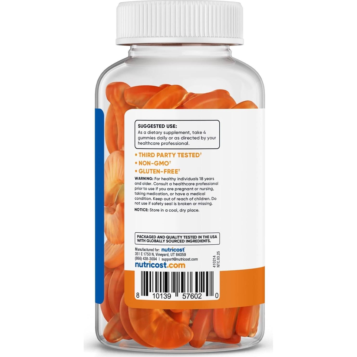 Gomitas de Vitamina C Nutricost 500mg 120 Unidades Veganas