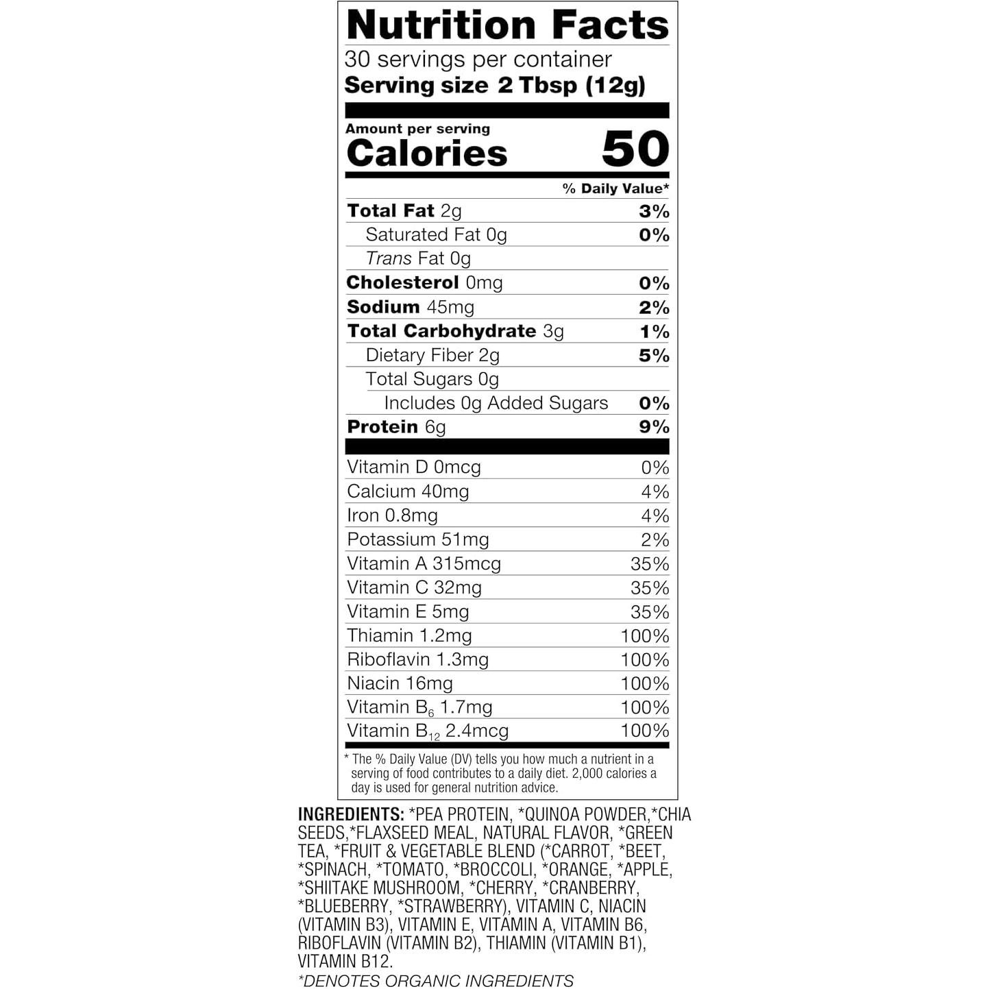 Polvo de Superalimento Orgánico MejorCuerpo 360 g - 16 Superalimentos