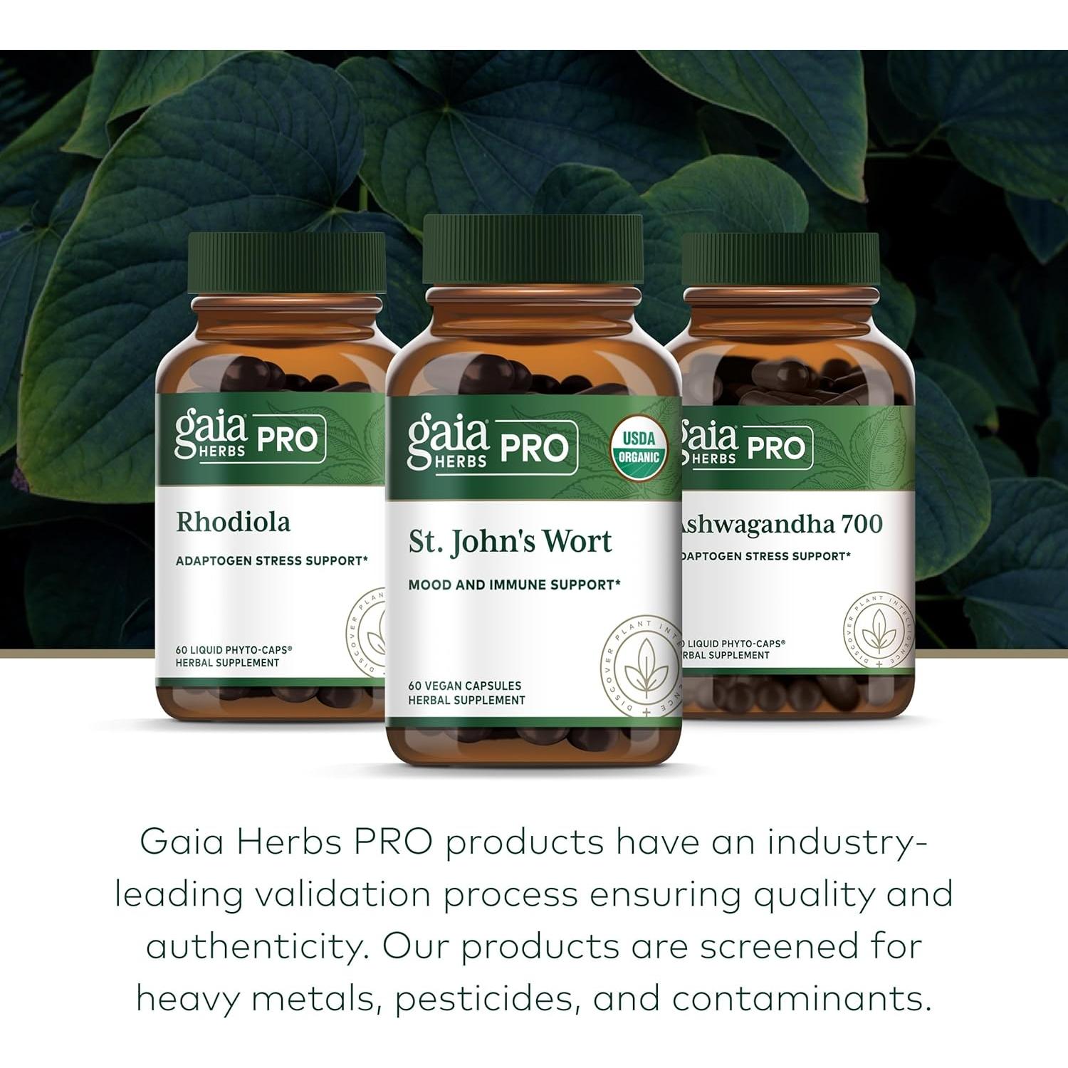 Suplemento Herbal Gaia Herbs Pro - Hierba de San Juan 60 Cápsulas