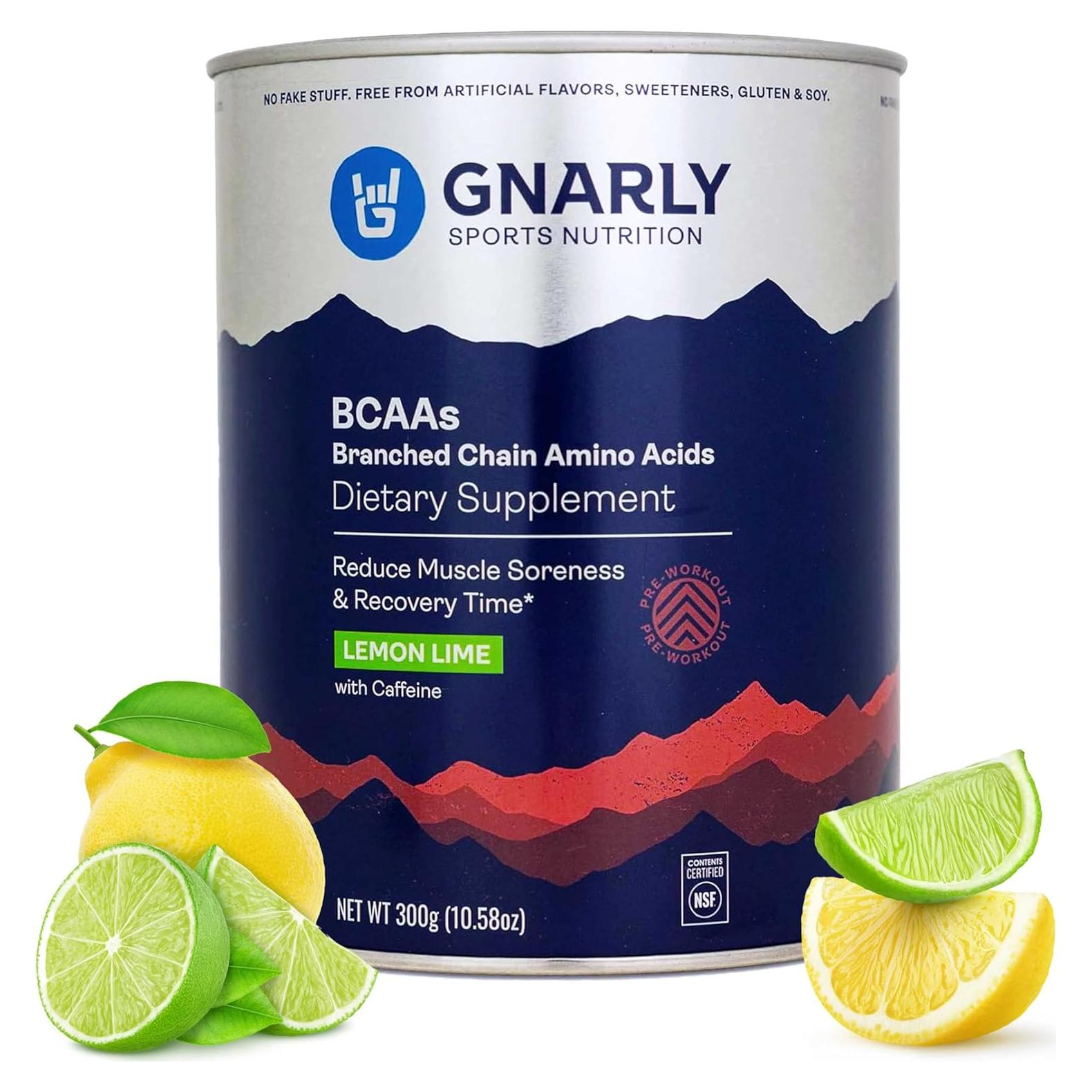 Polvo de BCAA Gnarly Nutrition Limón Lima 300g - Suplemento Vegano