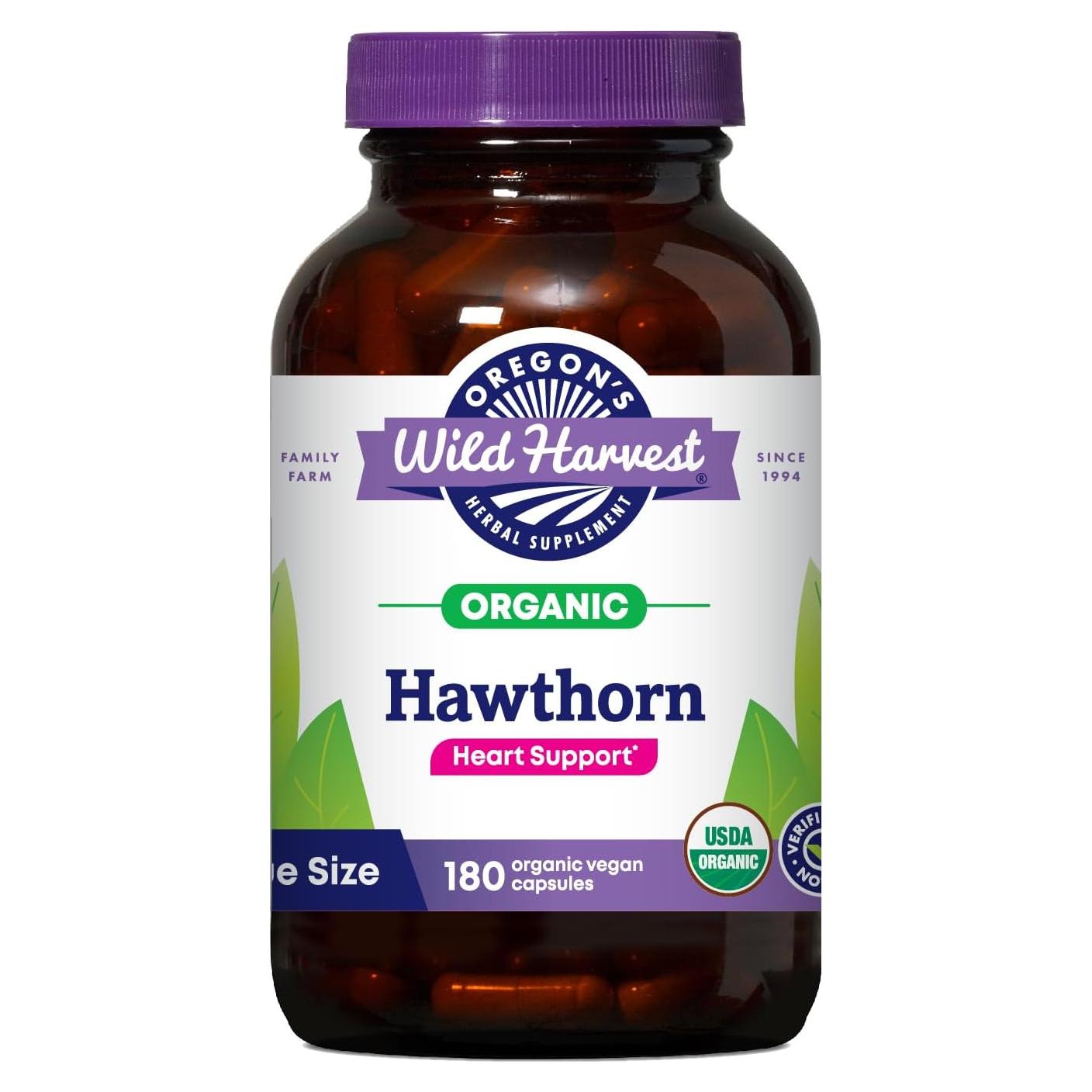 Suplemento Herbal Espino Oregon Wild Harvest 180 Cápsulas Veganas