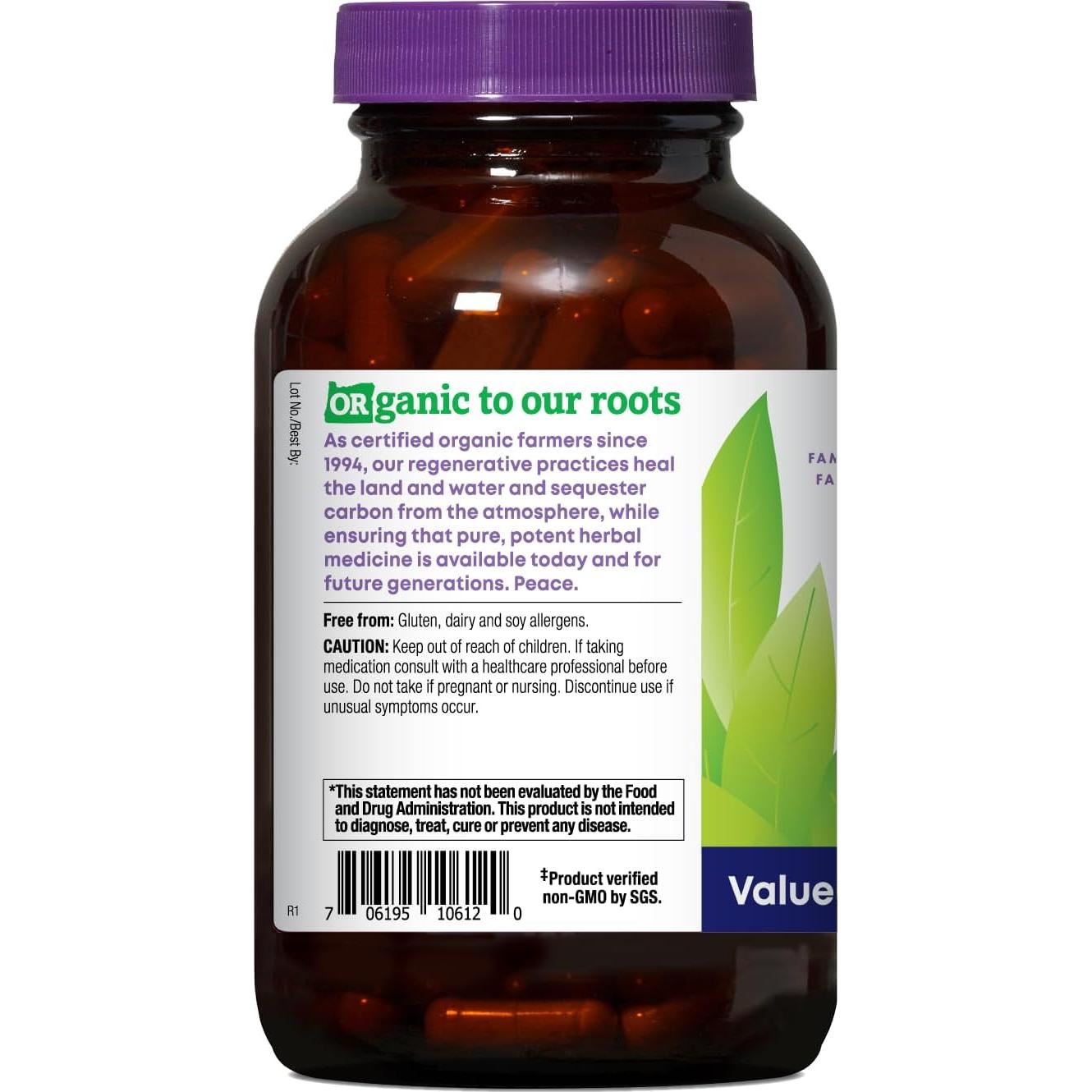 Suplemento Herbal Espino Oregon Wild Harvest 180 Cápsulas Veganas