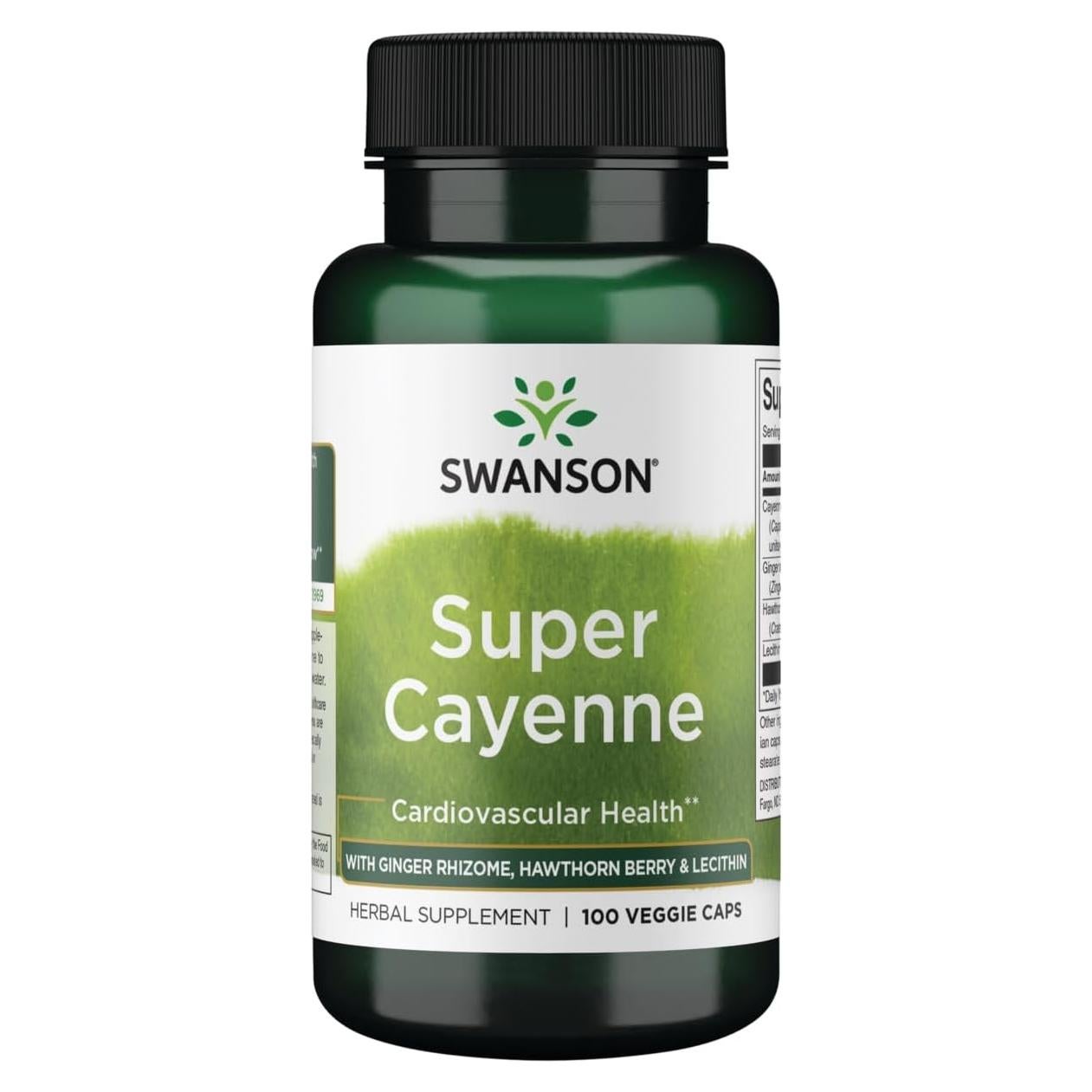 Suplemento de Cayena Swanson 100 Veg Caps - Salud del Corazón