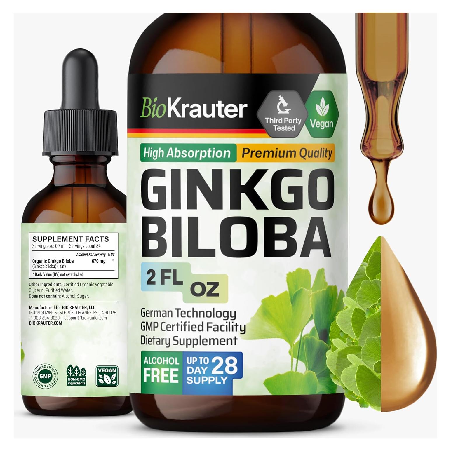 Extracto de Ginkgo Biloba Bio Krauter 59.15 ml Vegano