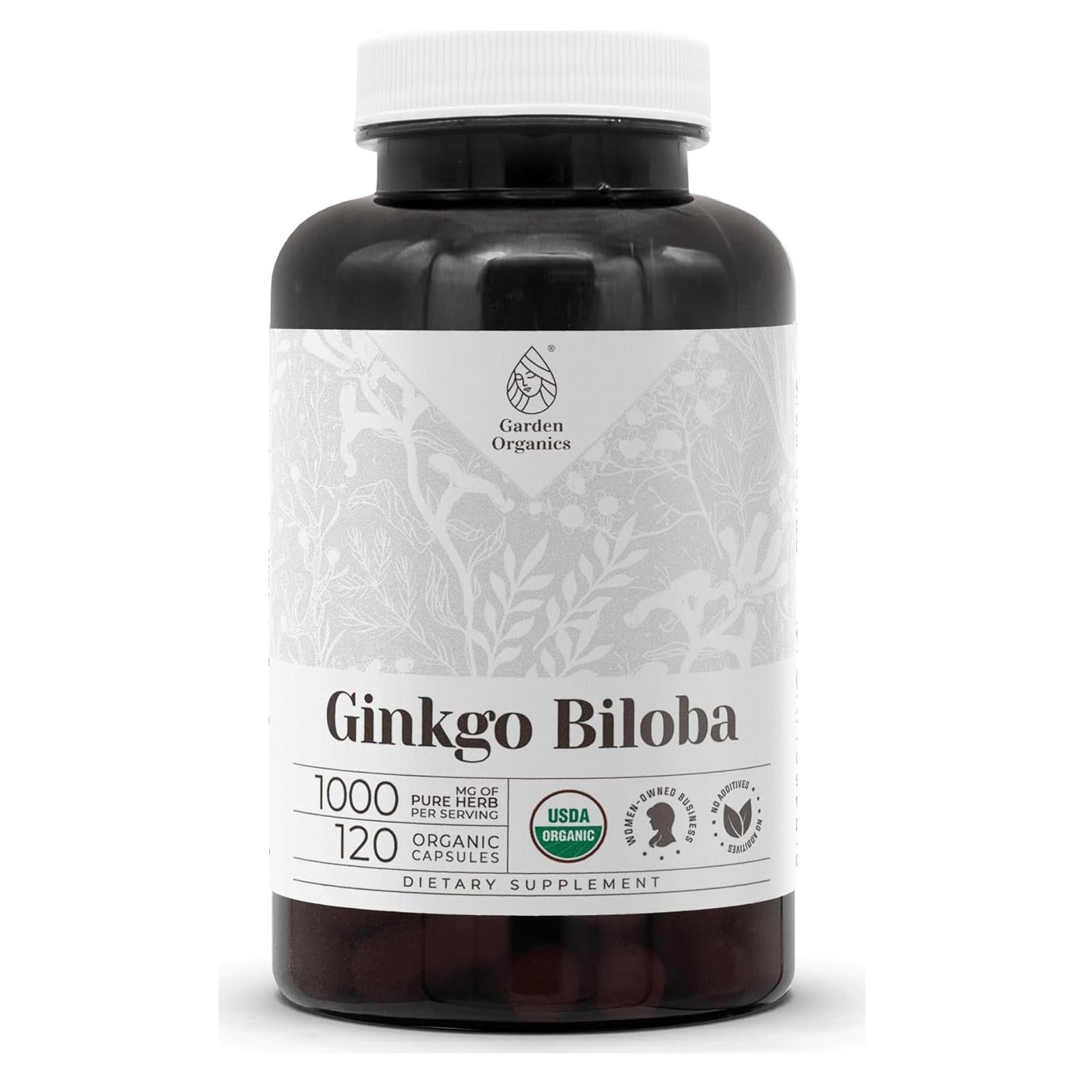 Ginkgo Biloba Orgánico USDA 120 Cápsulas Vegetarianas