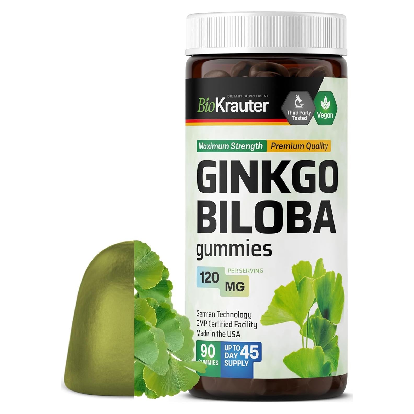 Gominolas Veganas BioKrauter Ginkgo Biloba 90 Unidades 120 mg