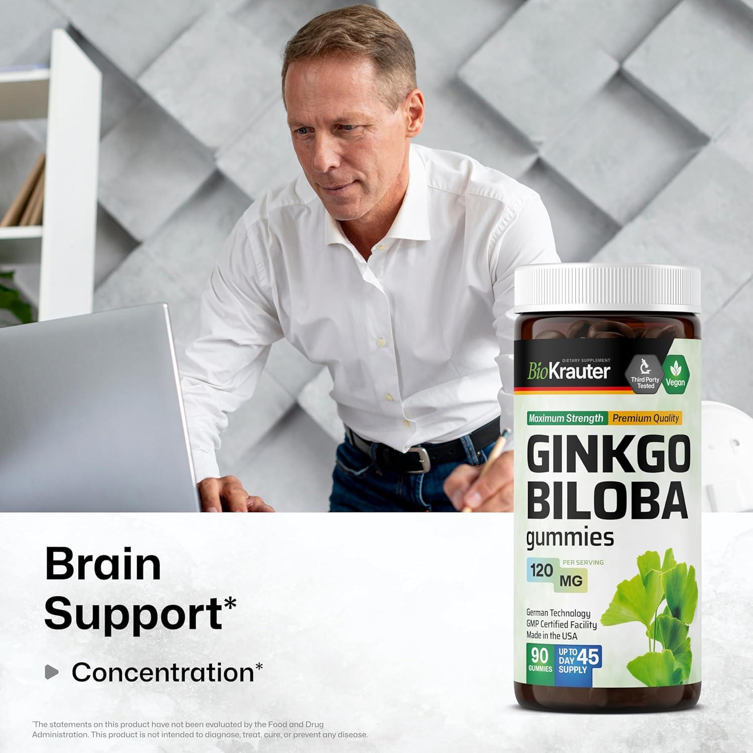 Gominolas Veganas BioKrauter Ginkgo Biloba 90 Unidades 120 mg