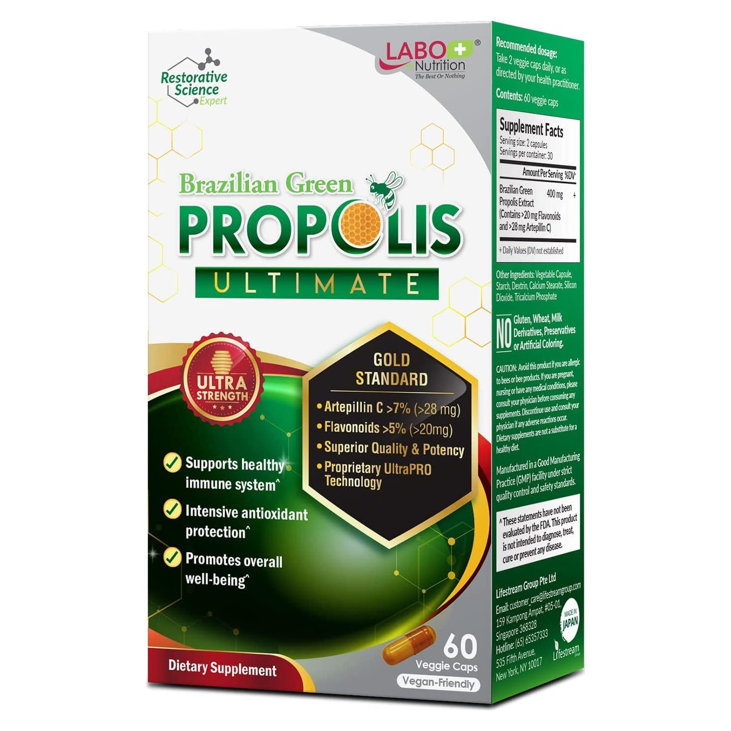 LABO Nutrition Propolis Verde Brasileño 60 Cápsulas Veganas
