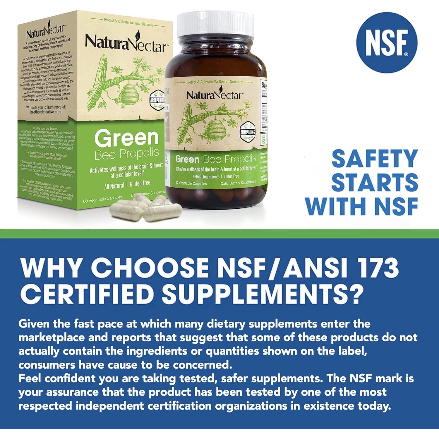 Propolis Natural Verde y Rojo NaturaNectar - 60 Cápsulas