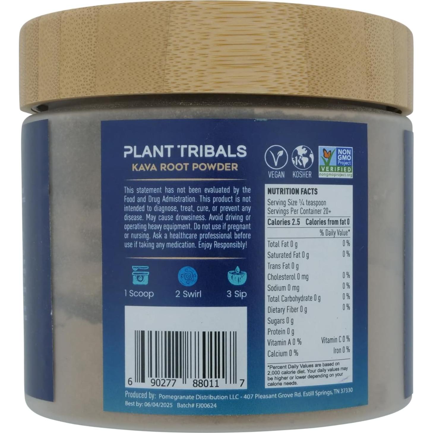 Polvo de Raíz de Kava Instantáneo Botanical Brewing 227g - Vegano, Kosher