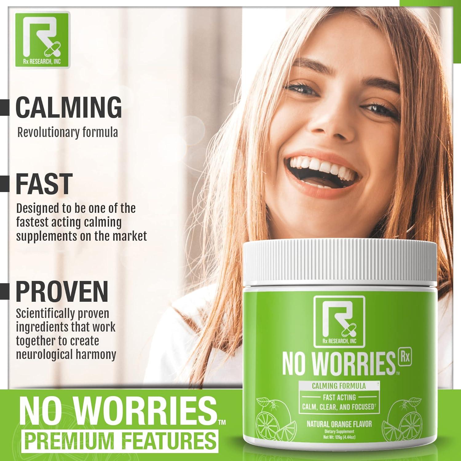 Suplemento Calmante No Worries Rx - GABA, L-Teanina, 140g