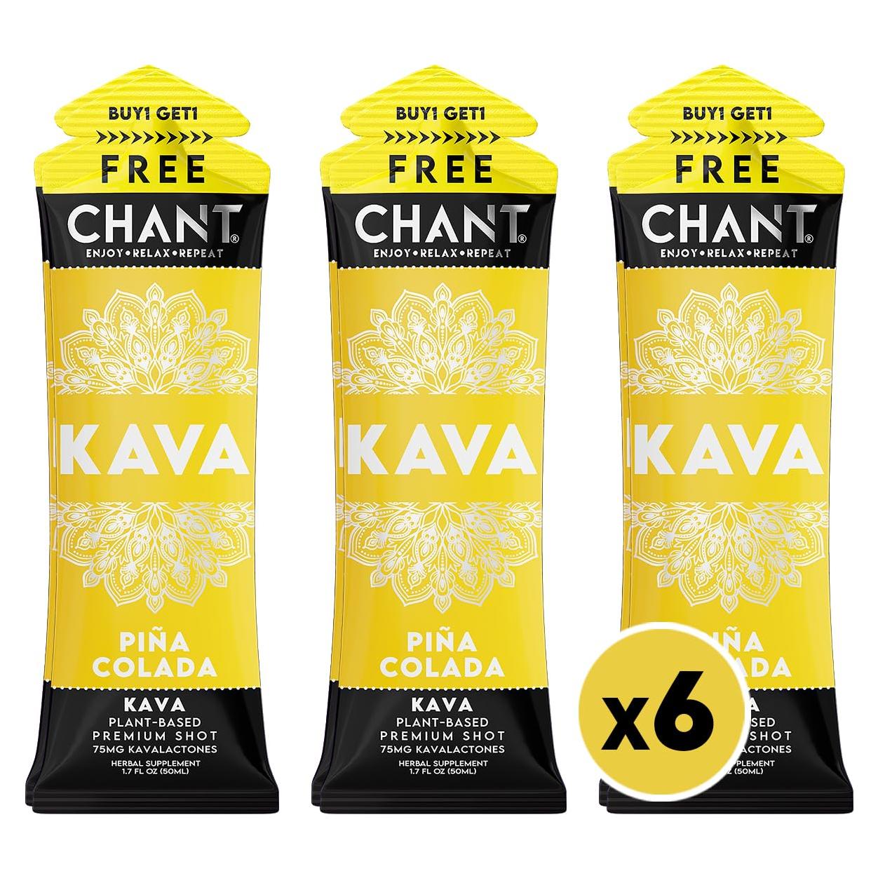 Chant Kava Shots 6x50.3 mL - Bebida Herbal Piña Colada