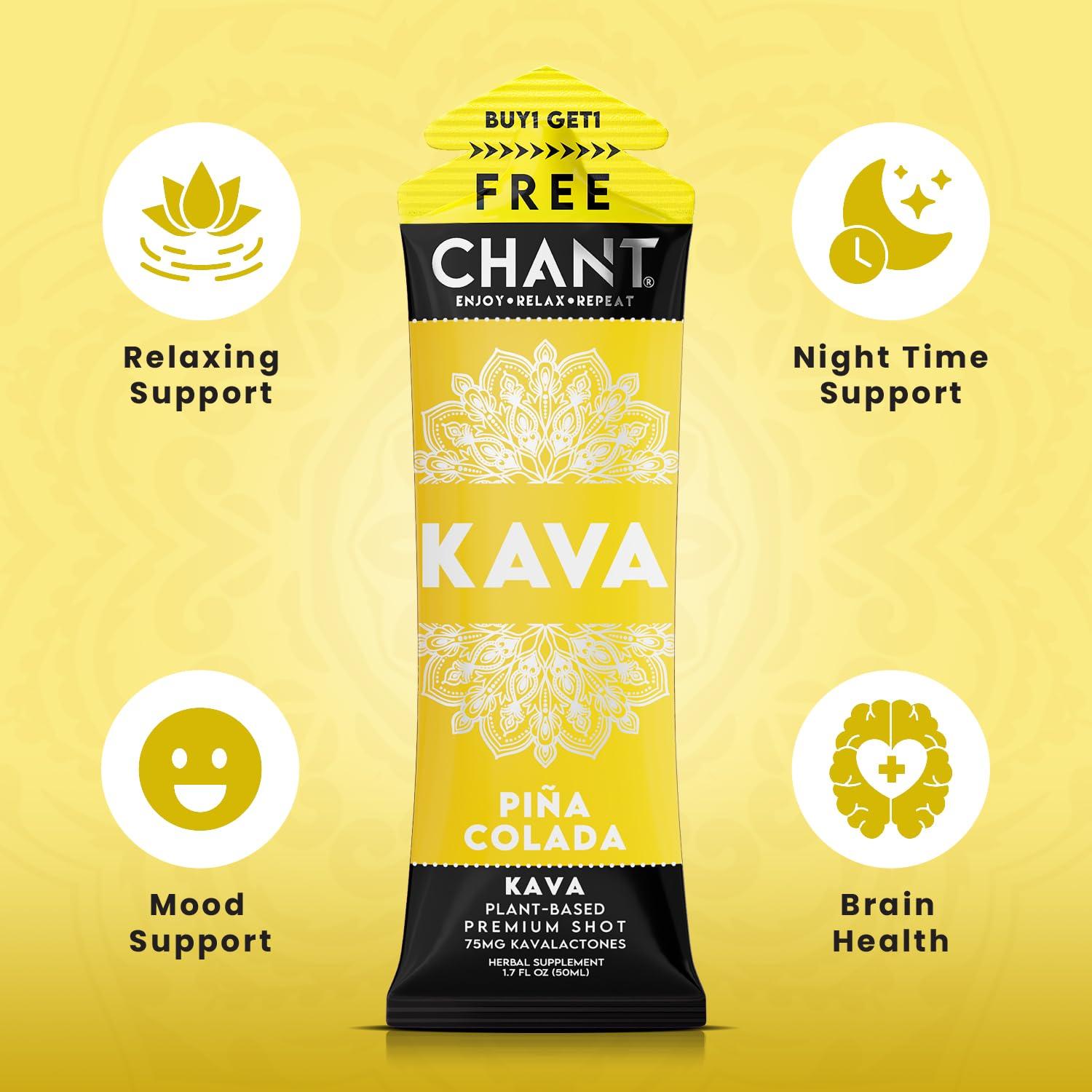 Chant Kava Shots 6x50.3 mL - Bebida Herbal Piña Colada