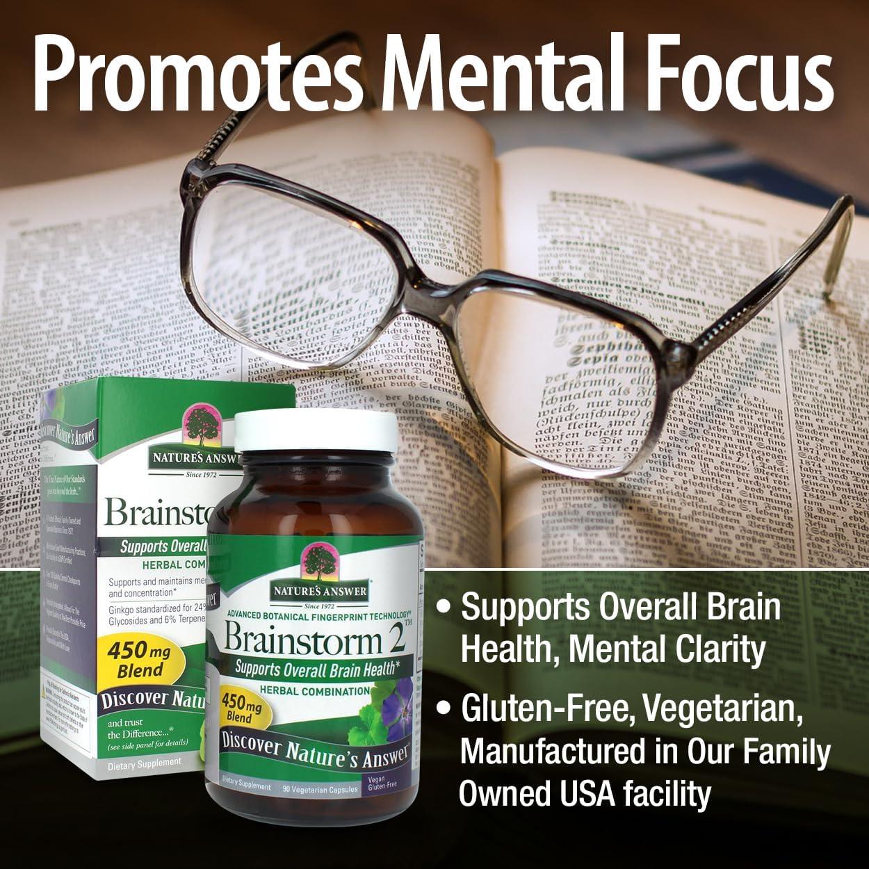 Cápsulas Veganas Brainstorm 2 Nature's Answer 90 Unidades