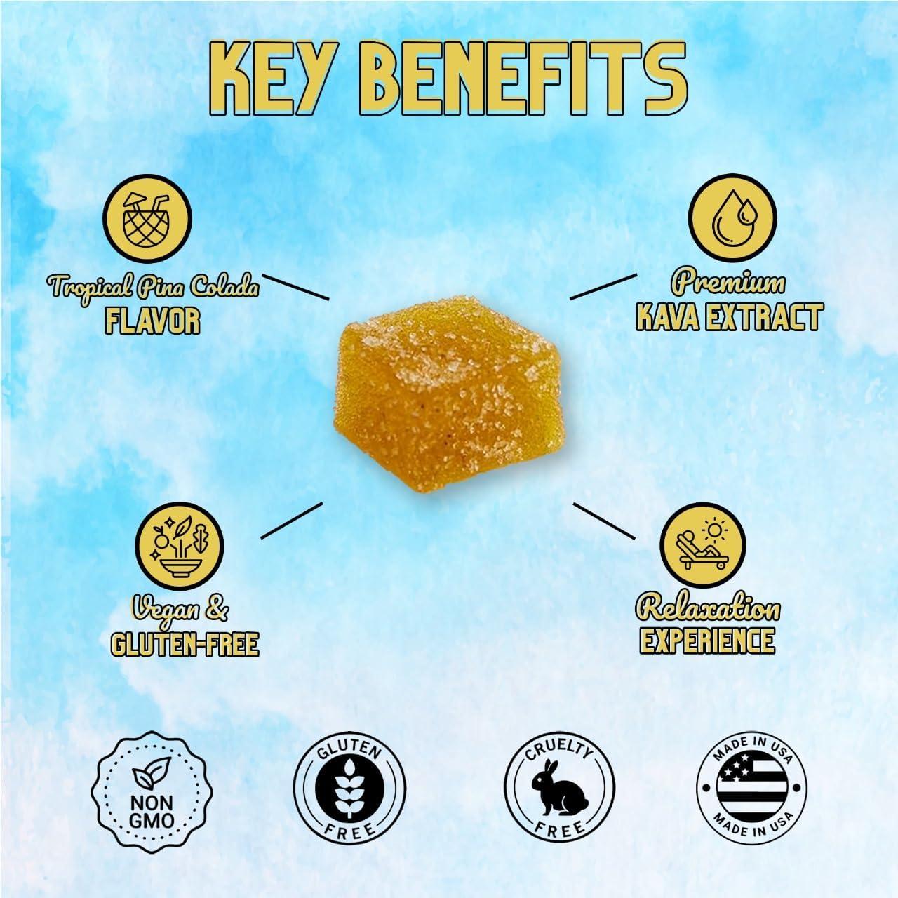 Gomitas de Kava Pina Colada Botanicals 250mg Veganas 30u