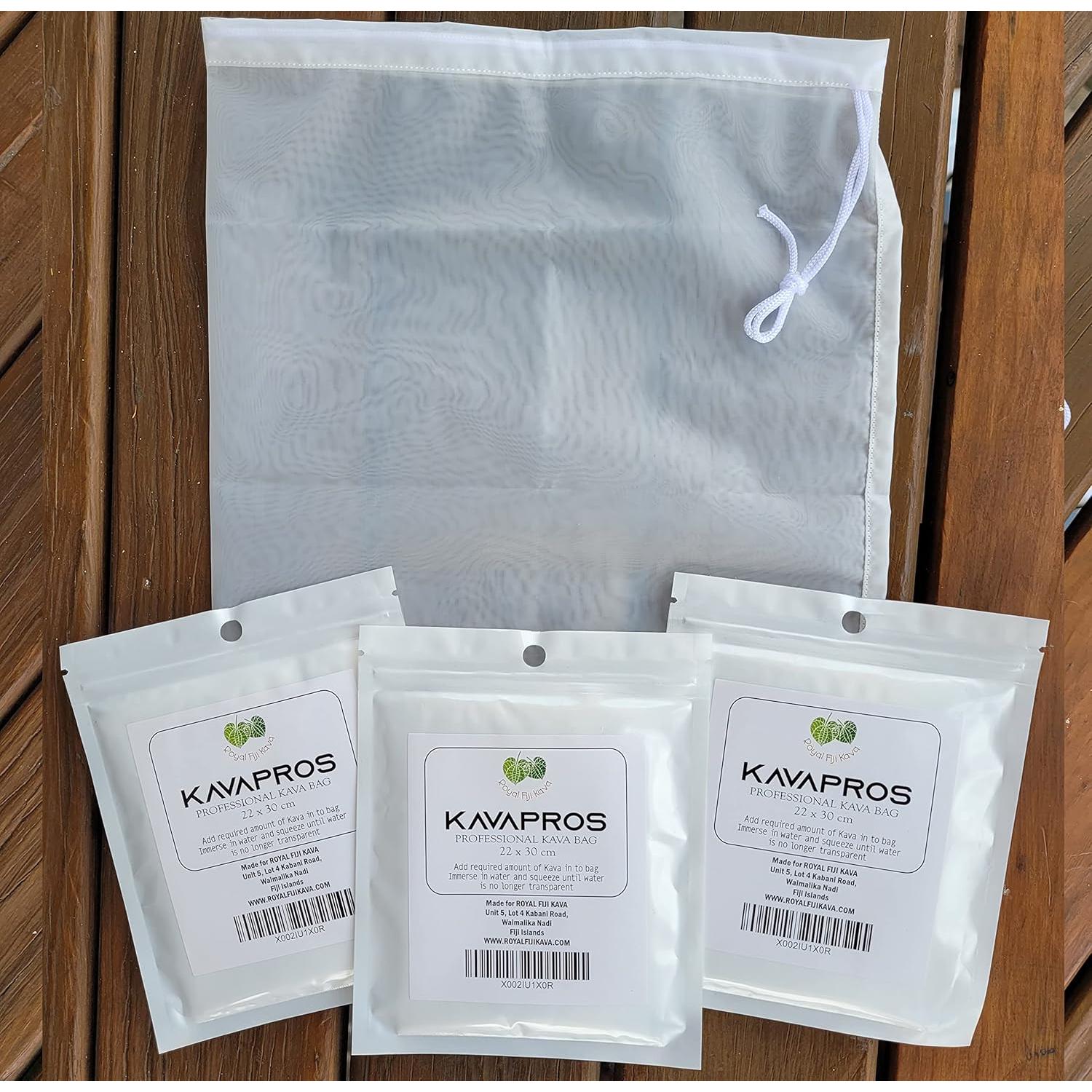 Bolsa de Colador Reutilizable Kava de Fiji Real 20x30cm