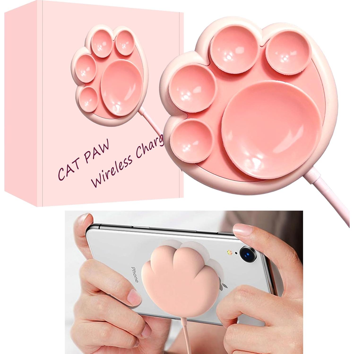 Cargador Inalámbrico 15W Rosa Gato CXIBIKL para iPhone