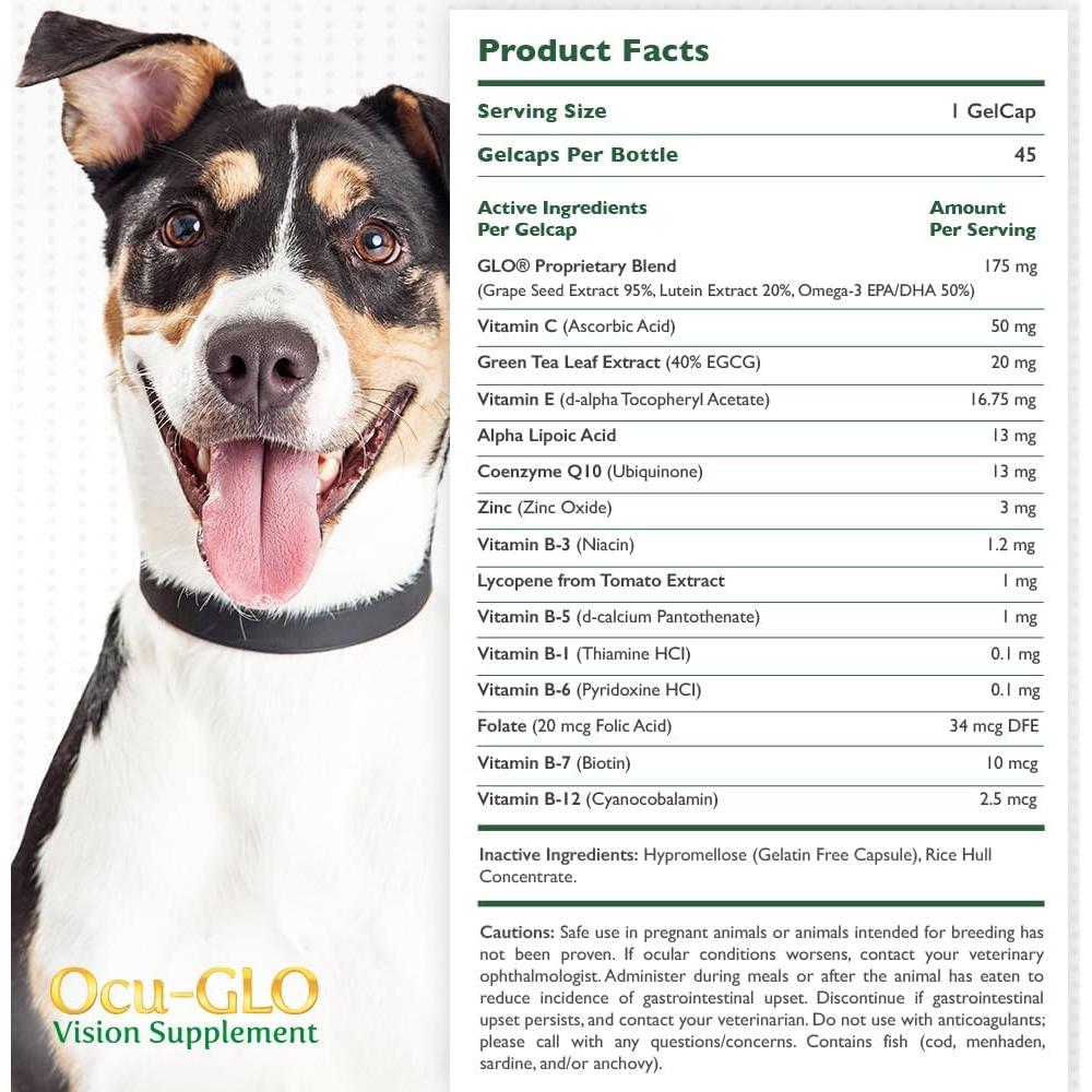 Suplemento Ocu-GLO Animal Necessity 45 Cápsulas Gel Perros Pequeños