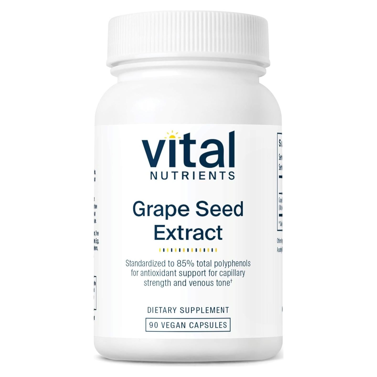 Extracto de Semilla de Uva Vital Nutrients 100mg - 90 Cápsulas Antioxidantes