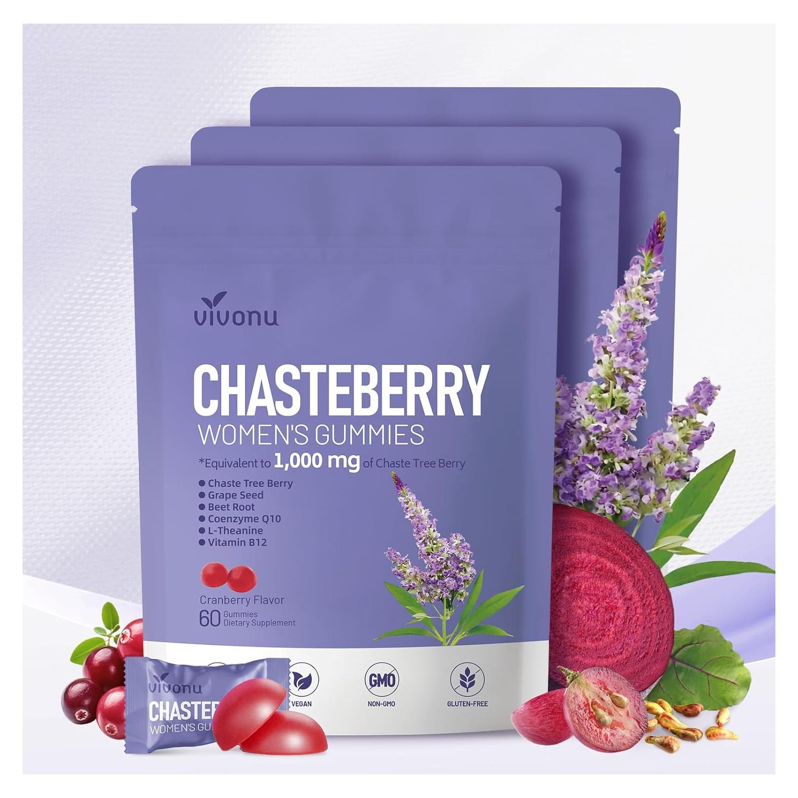 Suplemento VivoNu Gominolas Vitex Chasteberry 1000mg 180 Unidades