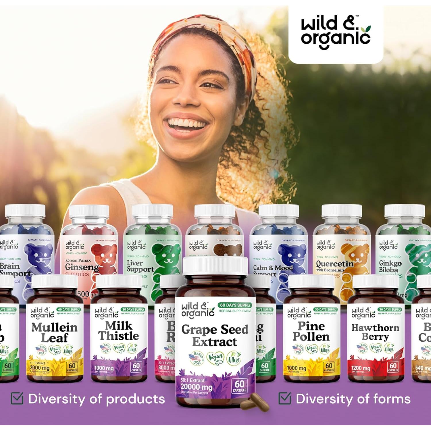 Cápsulas de Extracto de Semilla de Uva Silvestre Orgánico 60u