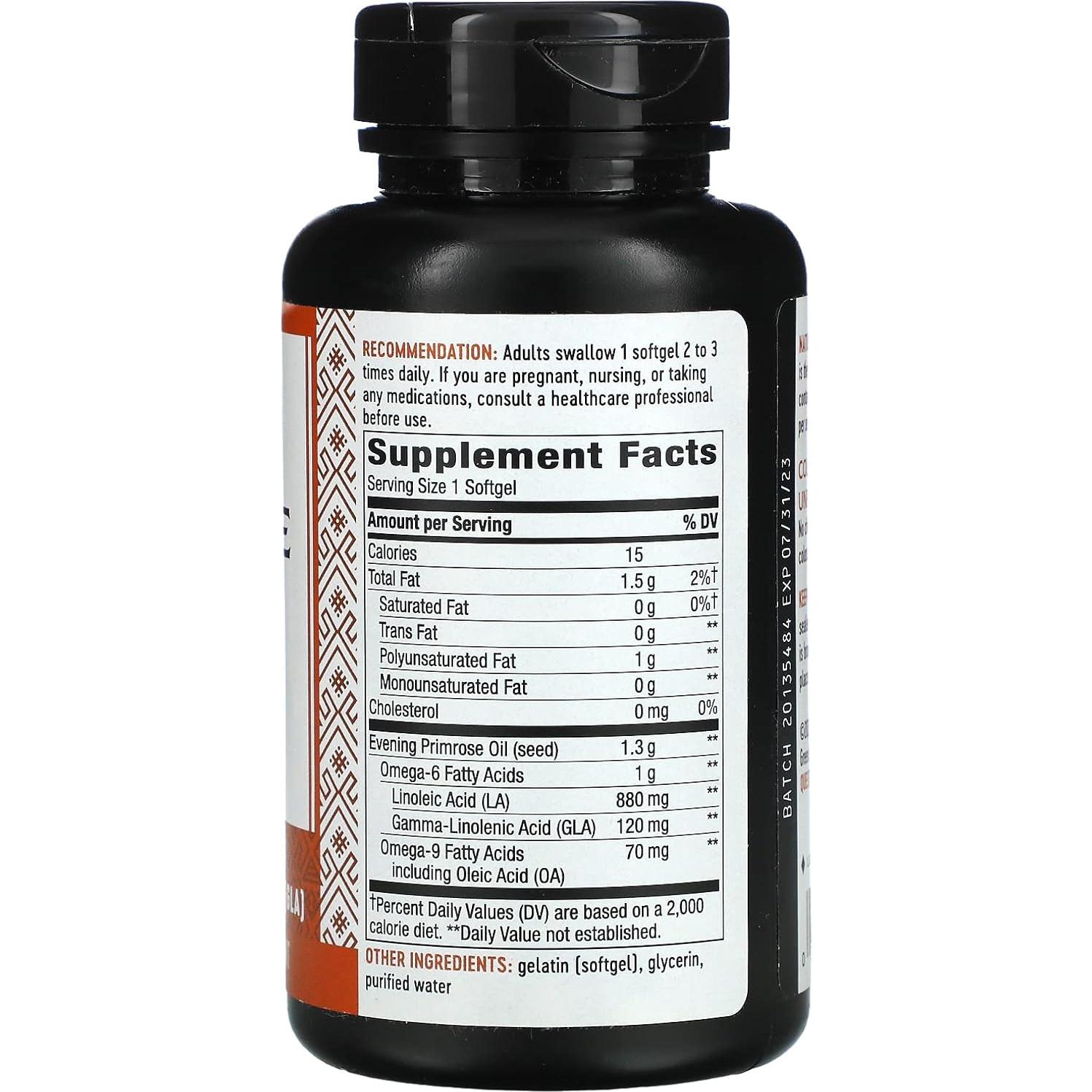 Aceite de Onagra Nature's Way 120 mg GLA 60 Gelatinas Blandas