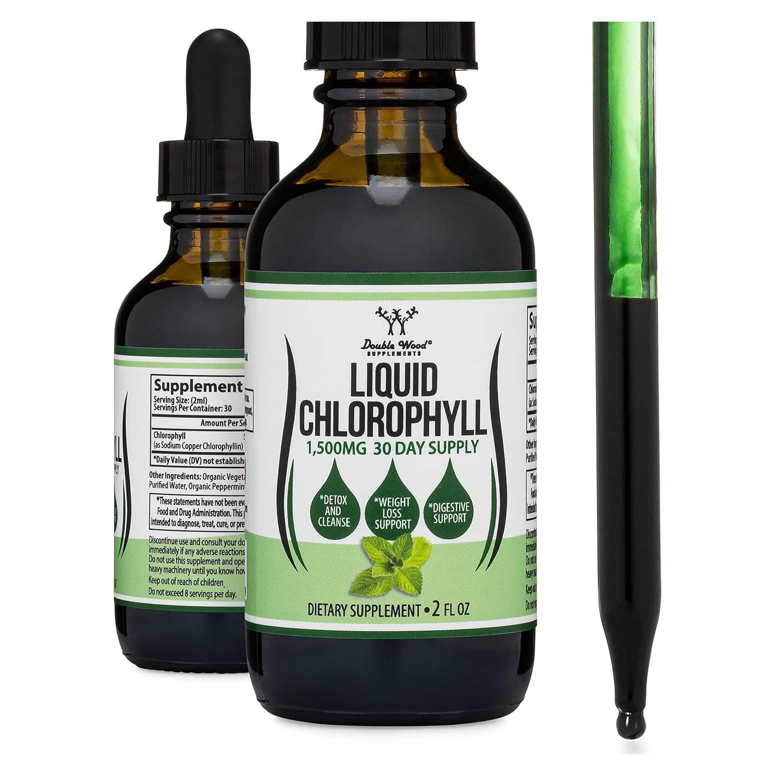 Gotas Líquidas de Clorofila Double Wood 60ml Sabor Menta