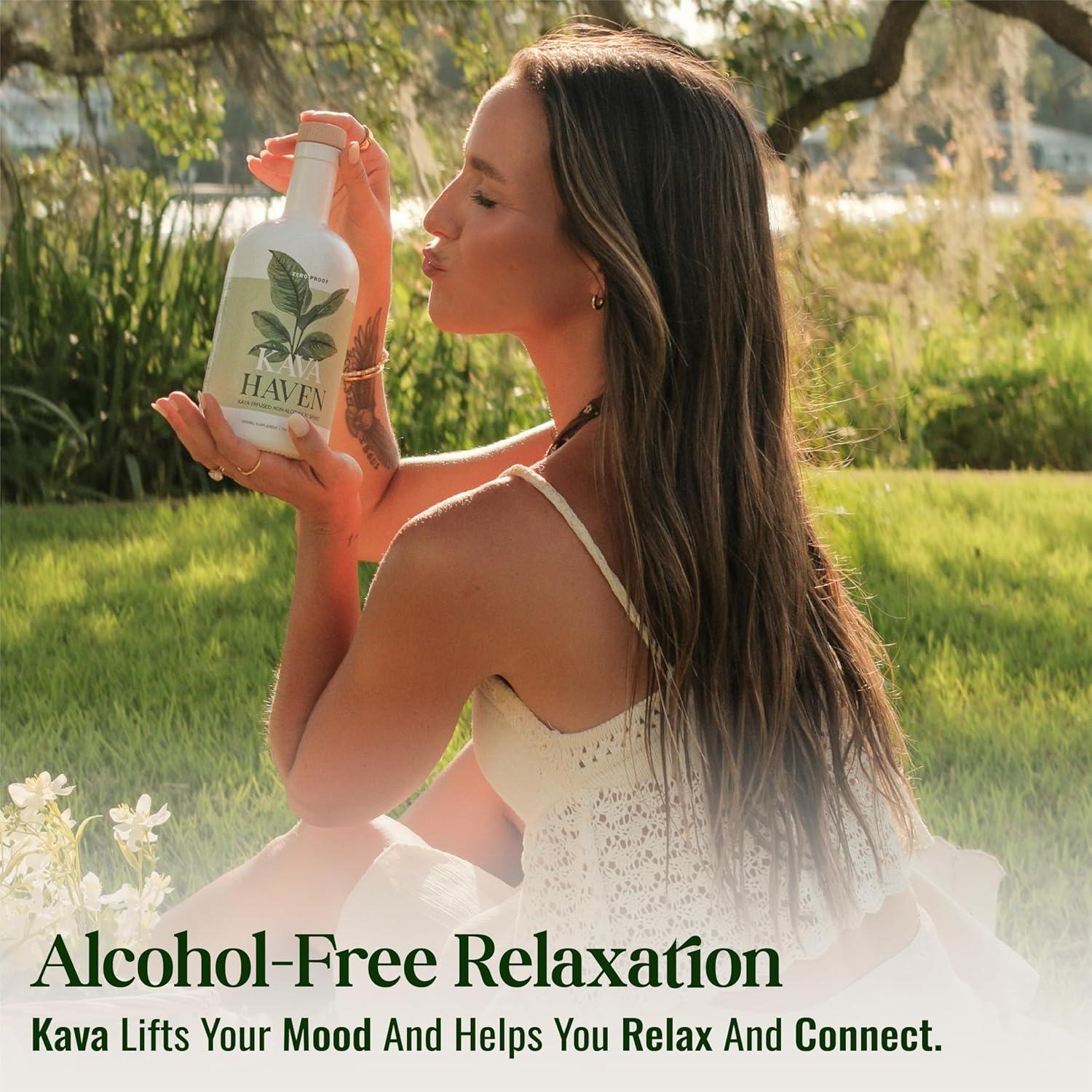 Kava Haven Bebida No Alcohólica 750mL Sabor Limón Jengibre