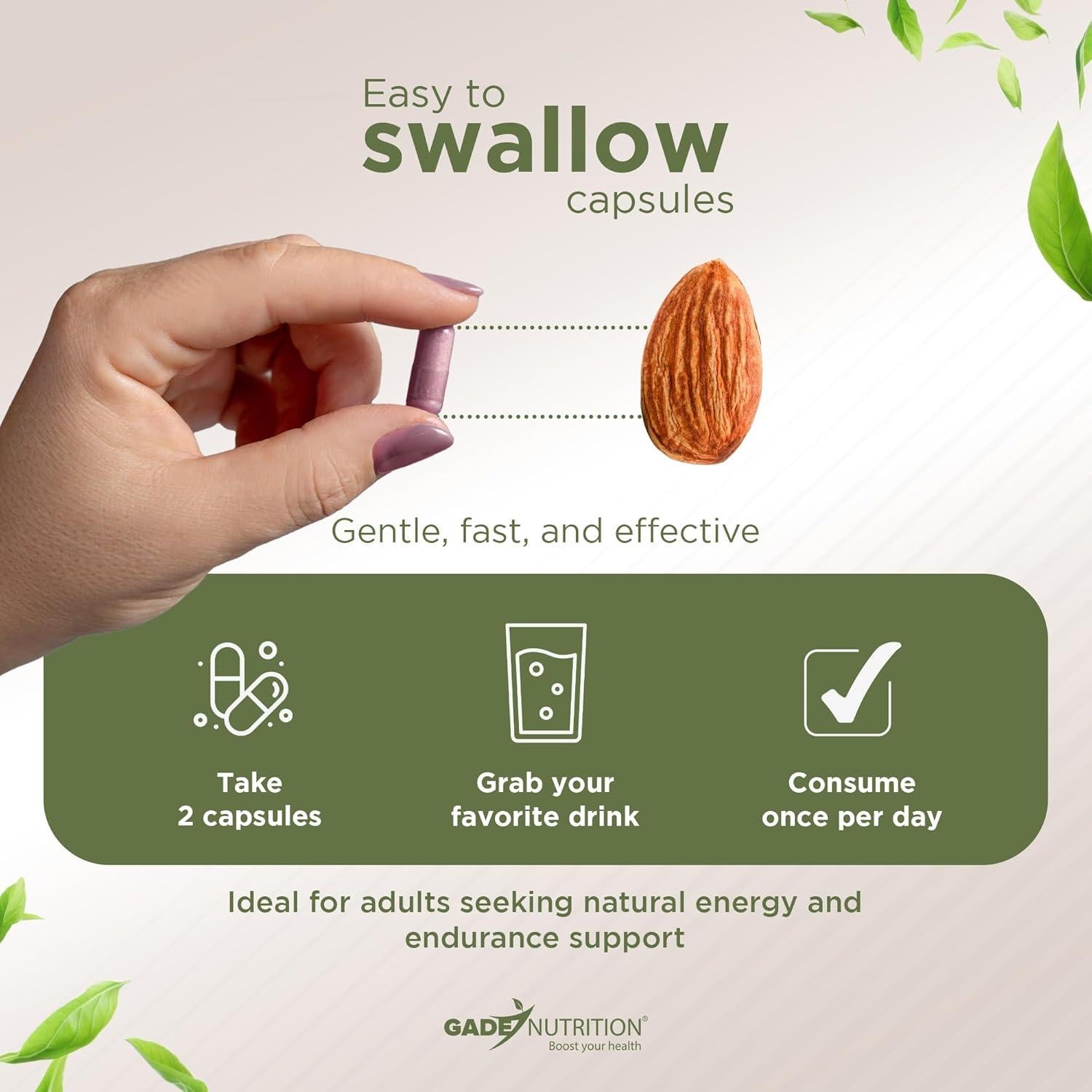 Cápsulas de Raíz de Remolacha Gade Nutrition 8000 mg con Vitamina C y Zinc