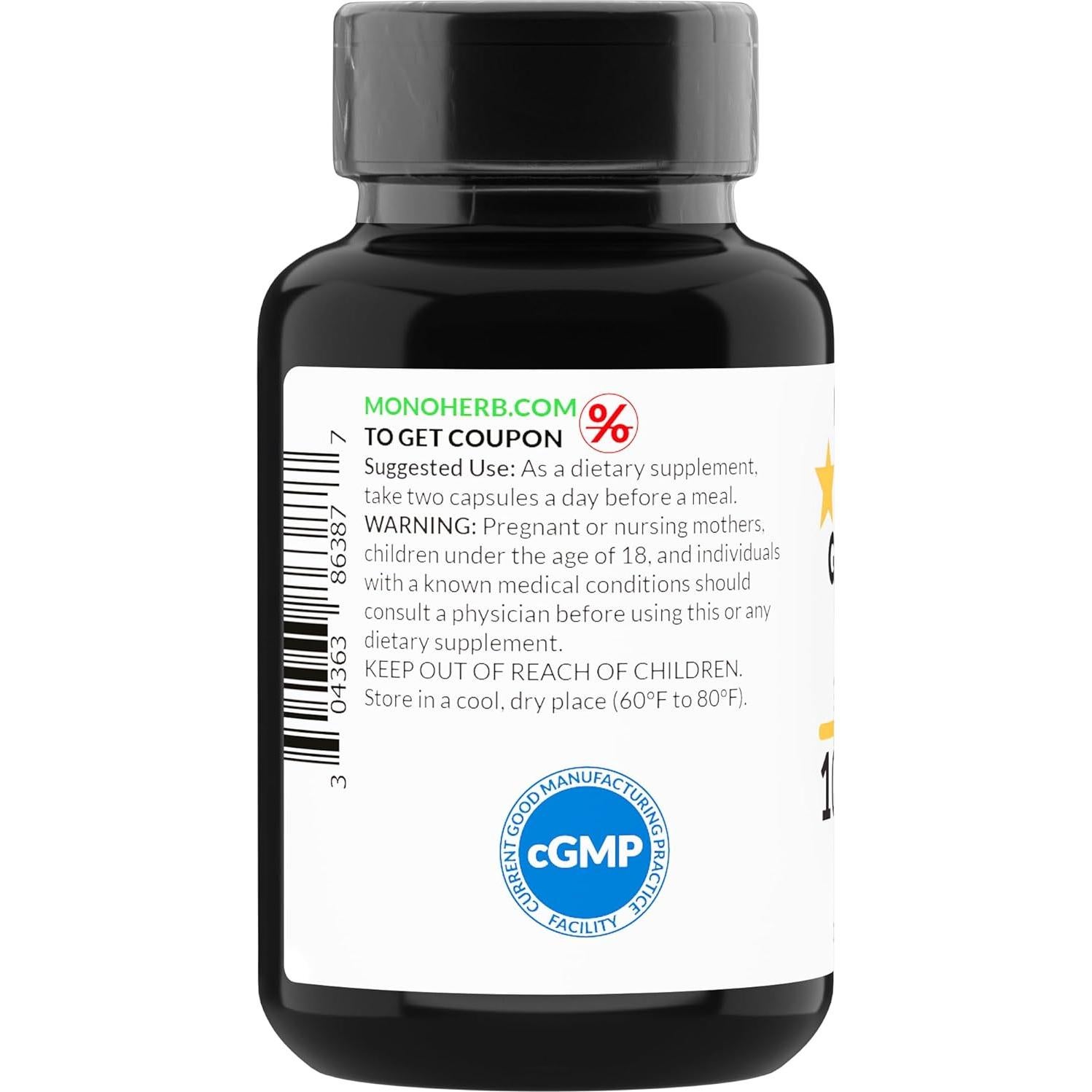 Extracto de Semilla de Pomelo Monoherb 1000 mg - 90 Cápsulas Vegetarianas