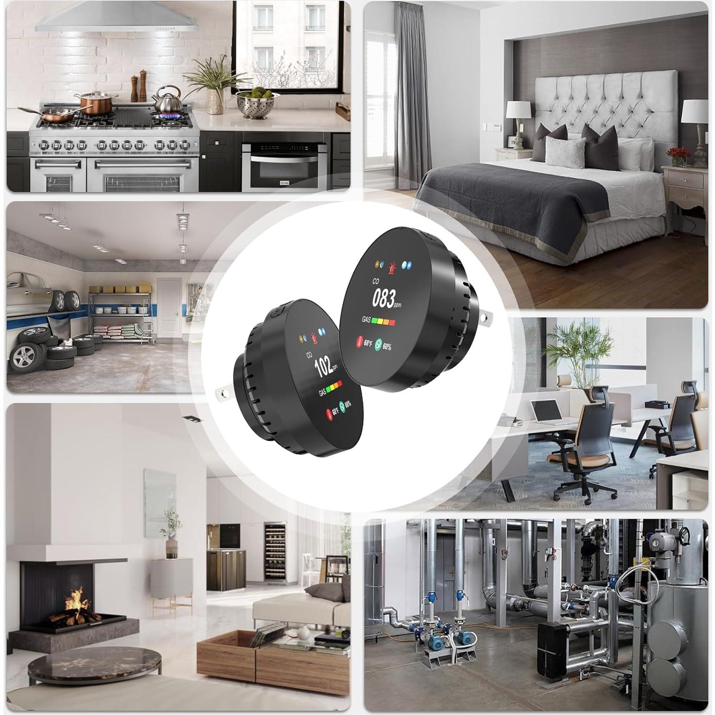 Detector de Gas y Monóxido de Carbono Enchufable SMSRECEIVE CG01