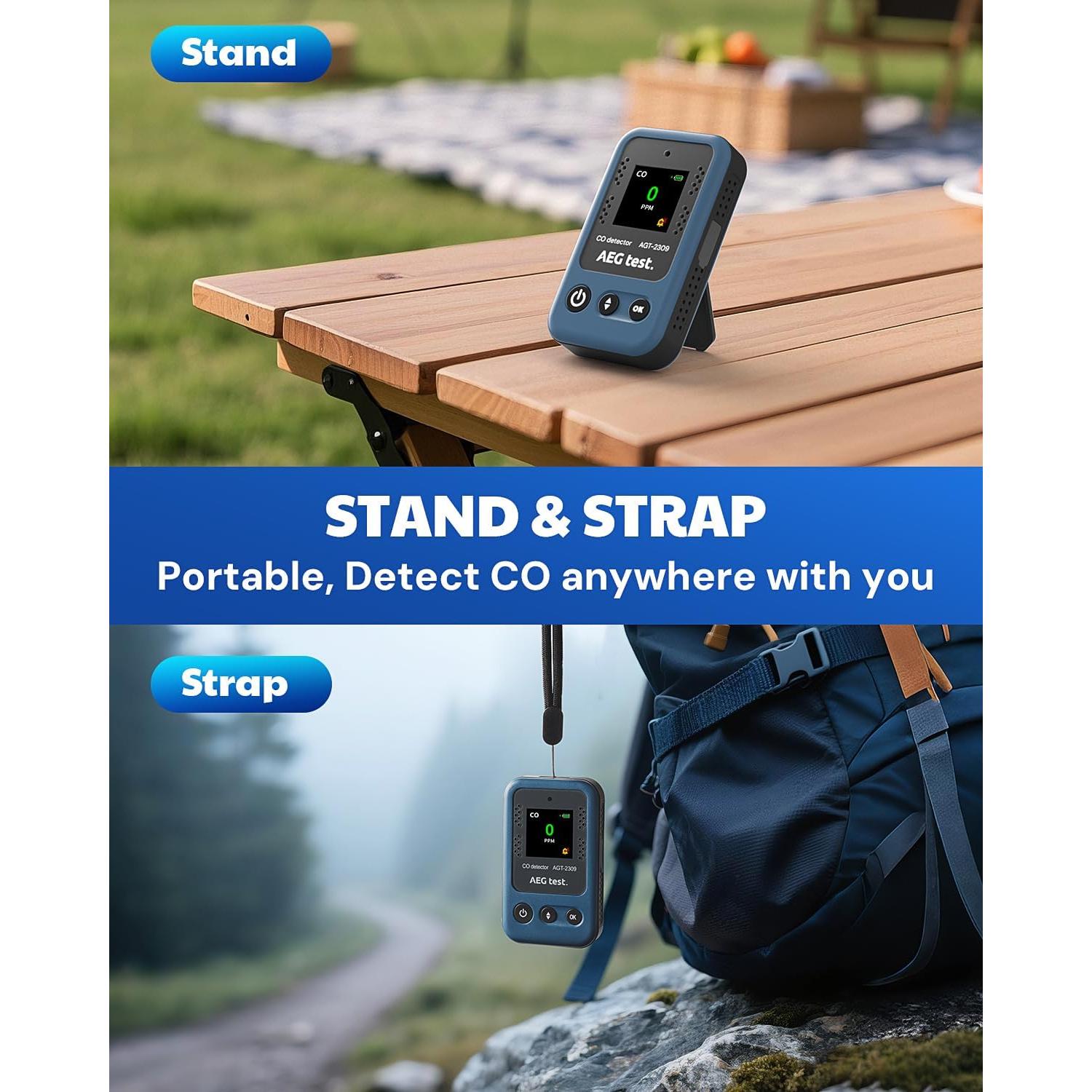 Detector de Monóxido de Carbono AGT-2309 Portátil 0-1000ppm