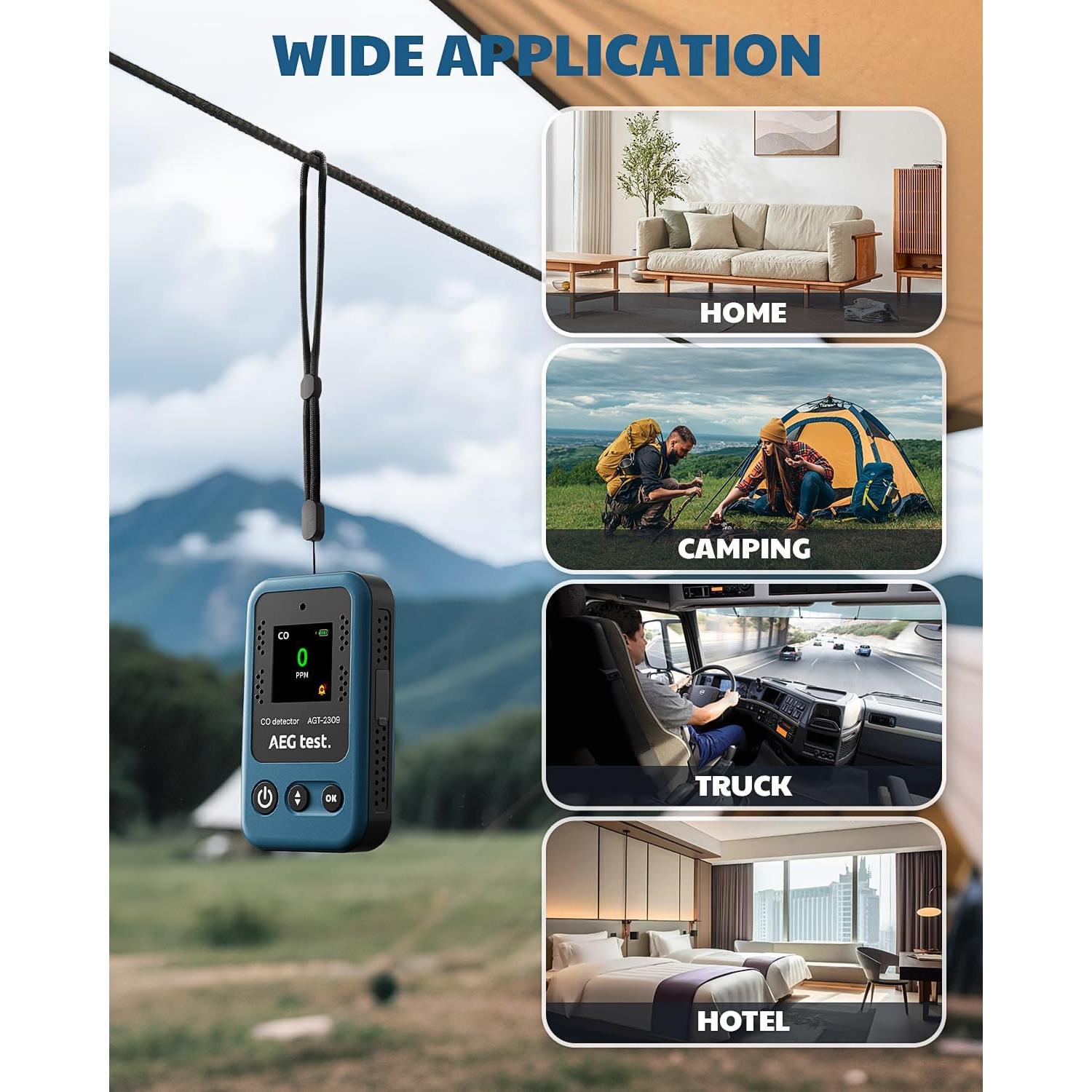 Detector de Monóxido de Carbono AGT-2309 Portátil 0-1000ppm