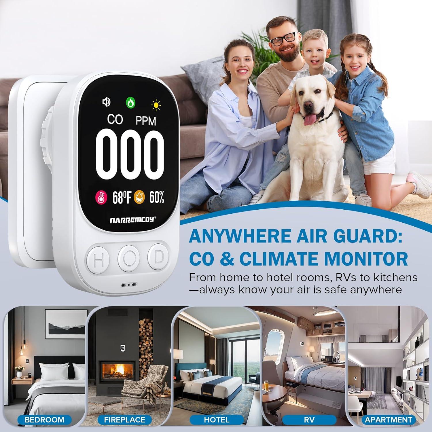 Detector de Monóxido de Carbono Narremcoy HD08 0-999 ppm