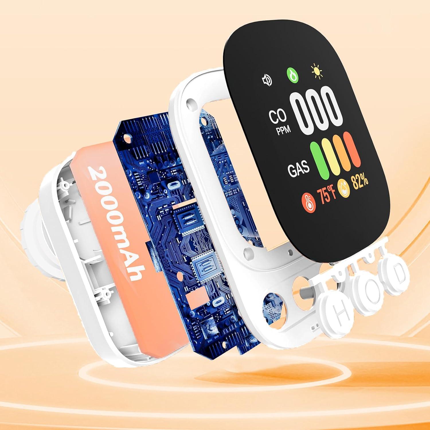 Paquete de 2 Detectores de Monóxido de Carbono SOIRRDBF 4-en-1