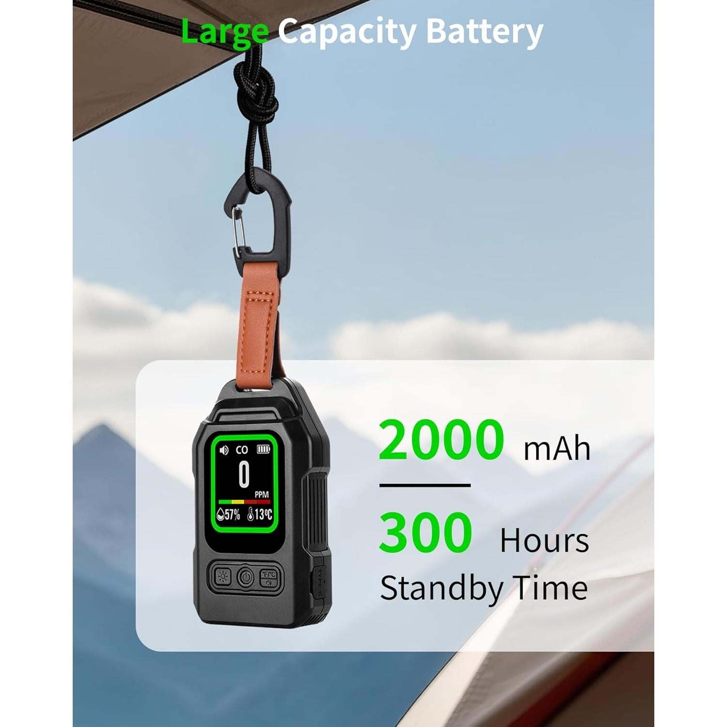 Detector de Monóxido de Carbono 3-en-1 Jleiiofe Portátil