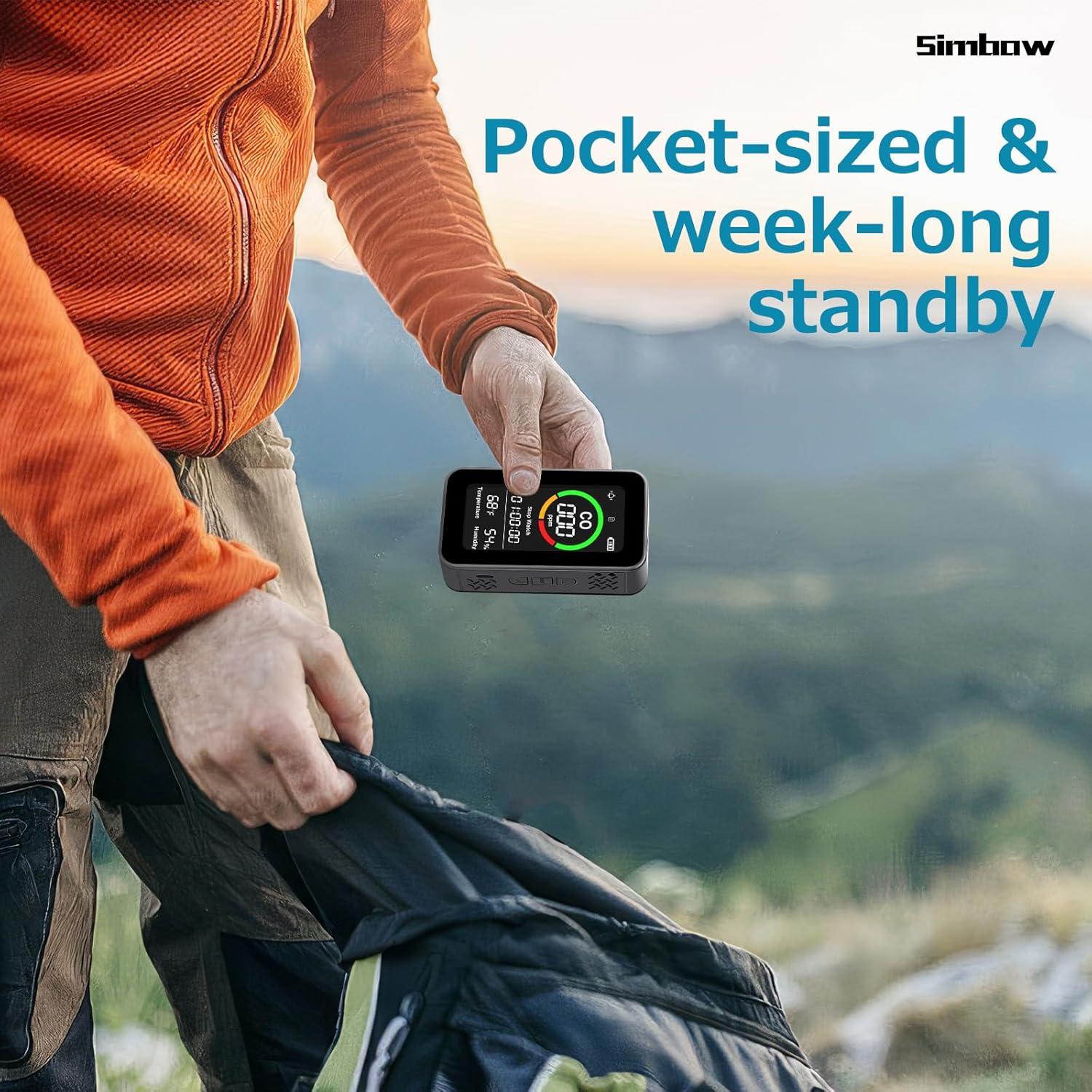 Detector de Monóxido de Carbono Simbow CF-9R 5-en-1 Recargable