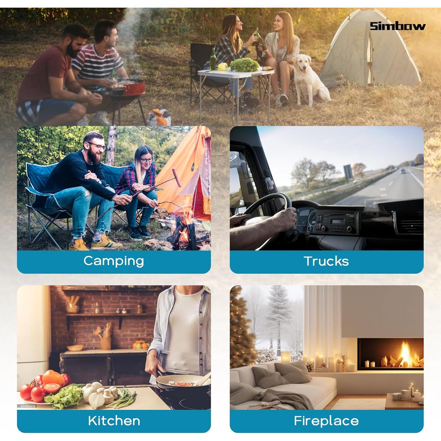 Detector de Monóxido de Carbono Simbow CF-9R 5-en-1 Recargable