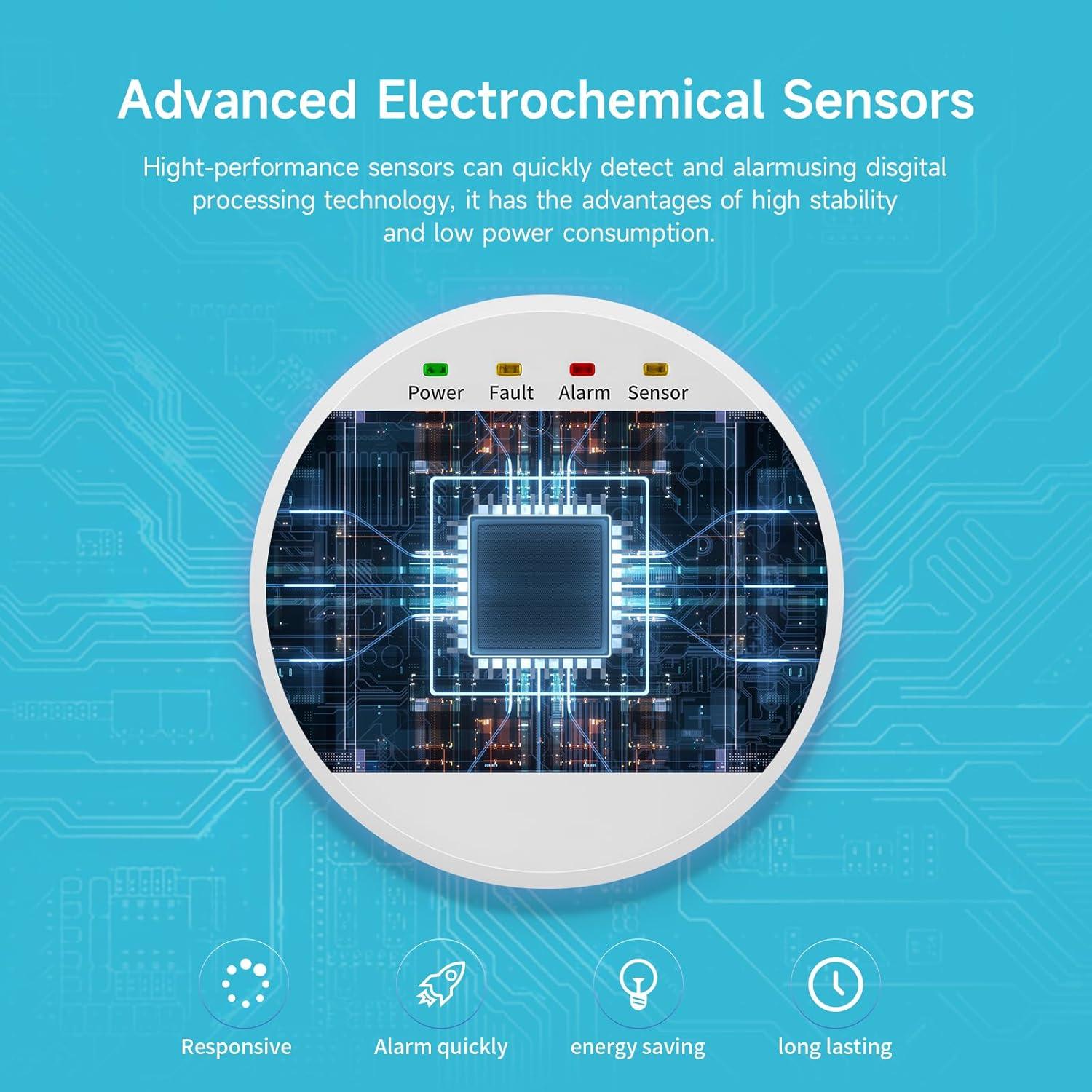 Detector de Monóxido de Carbono HuiDeonne XY-C618 con Pantalla LCD