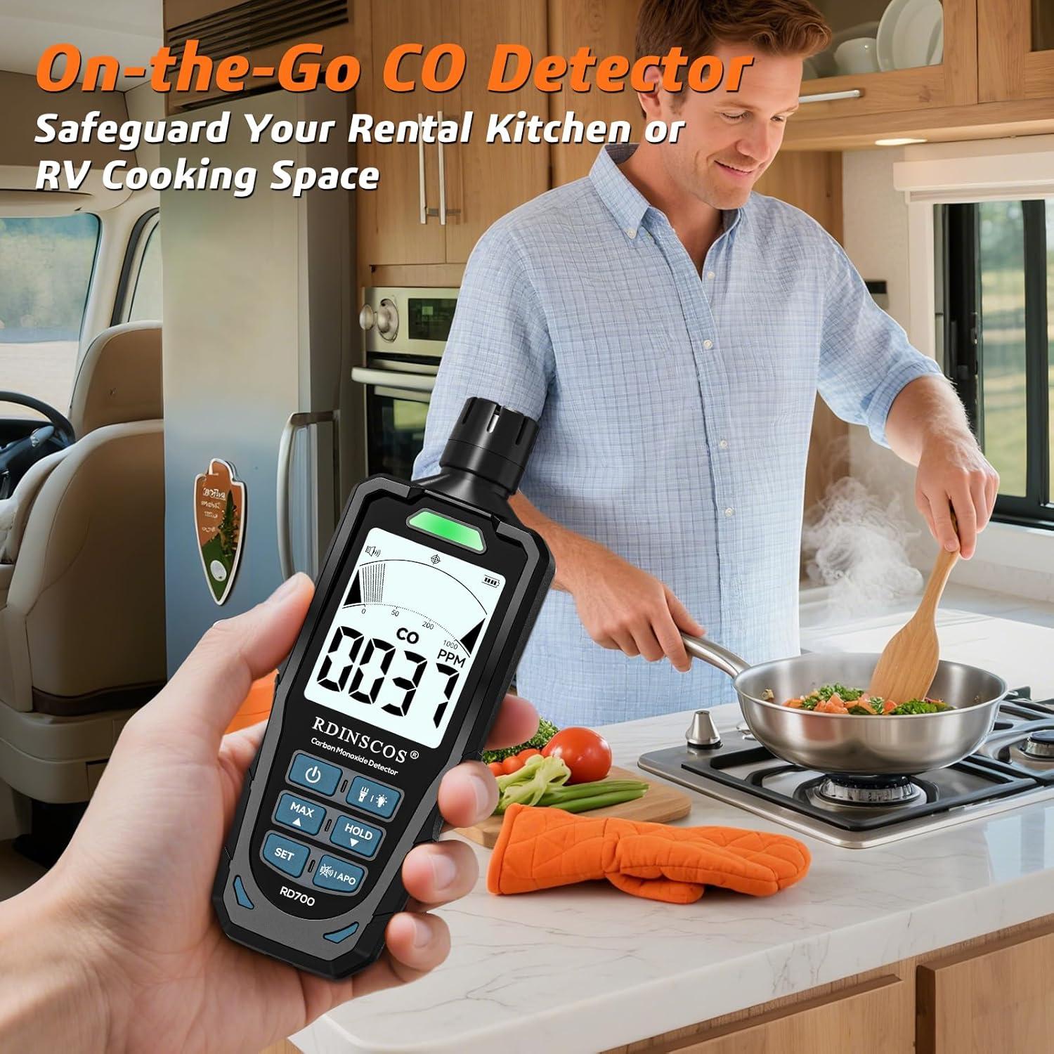Detector de Monóxido de Carbono Portátil RDINSCOS - Medidor de CO Recargable