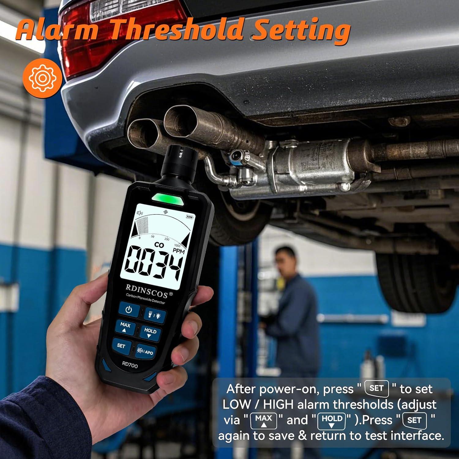 Detector de Monóxido de Carbono Portátil RDINSCOS - Medidor de CO Recargable