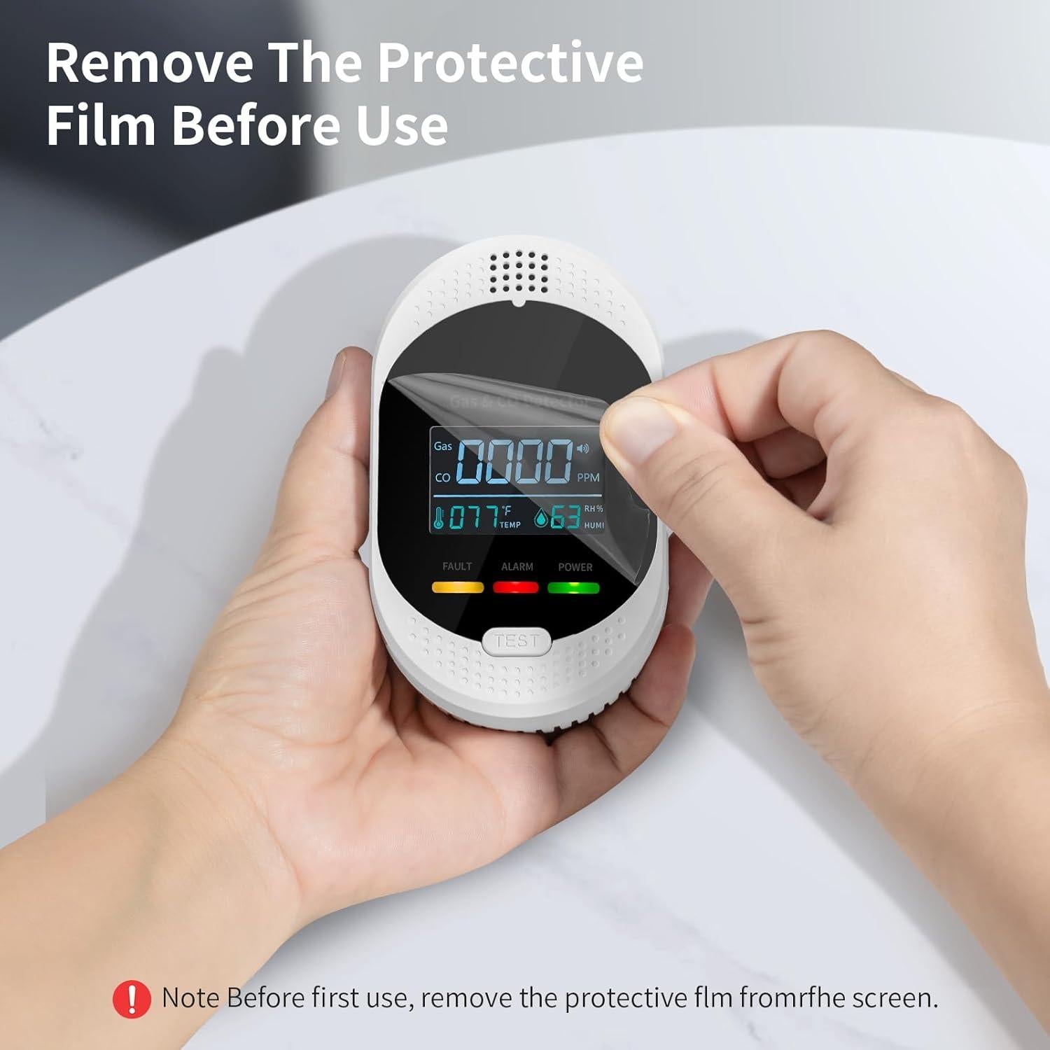 Plug in Carbon Monoxide Detector Combustible Gases Detectors,4-in-1 Co & Natural Gas Alarm Detectors with Temperature and Humidity Display,Clear LCD Screen Sound Light Dual Alarm for Home Travel RV