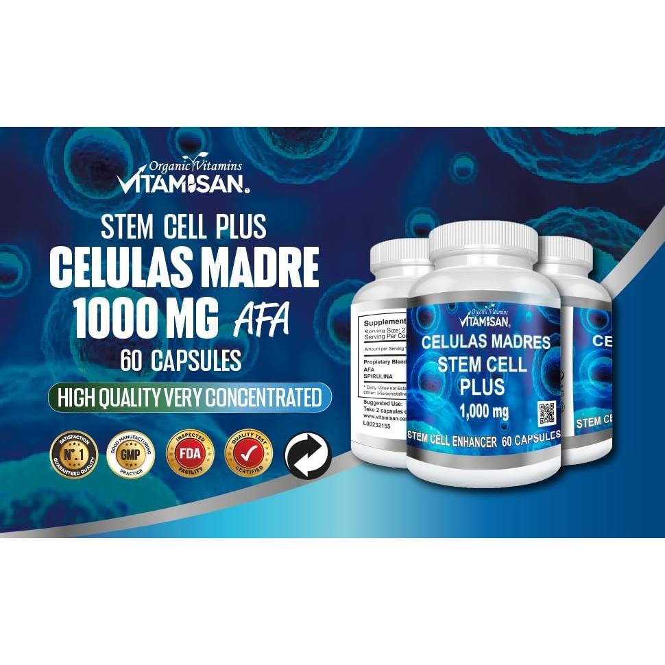 Células Madre Vitamisan 1000 mg 60 Cápsulas Algas Verdeazuladas