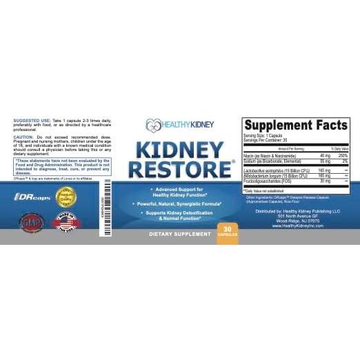 Suplemento Salud Renal Healthy Kidney 30 Cápsulas