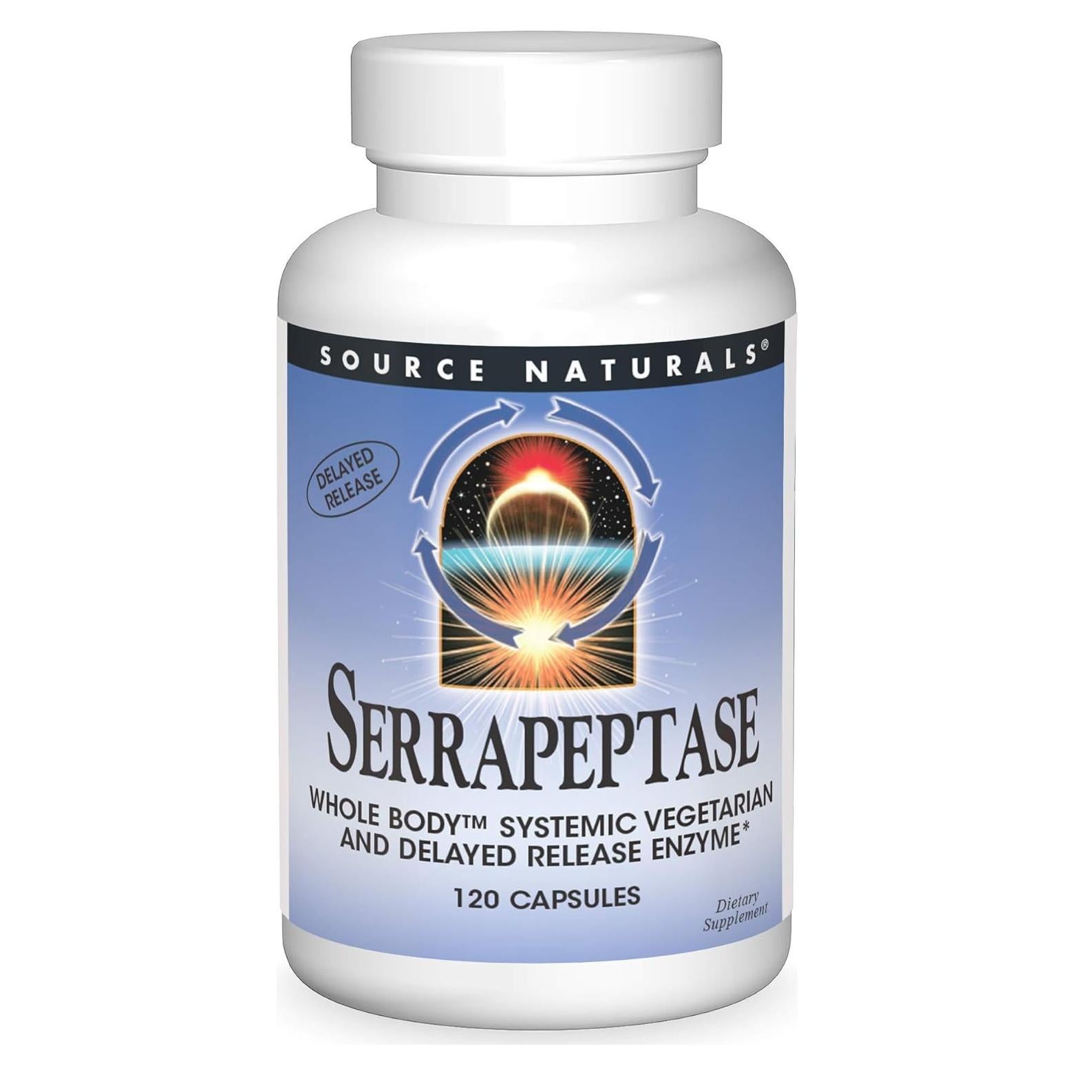 Serrapeptasa Source Naturals - 120 Cápsulas Vegetarianas