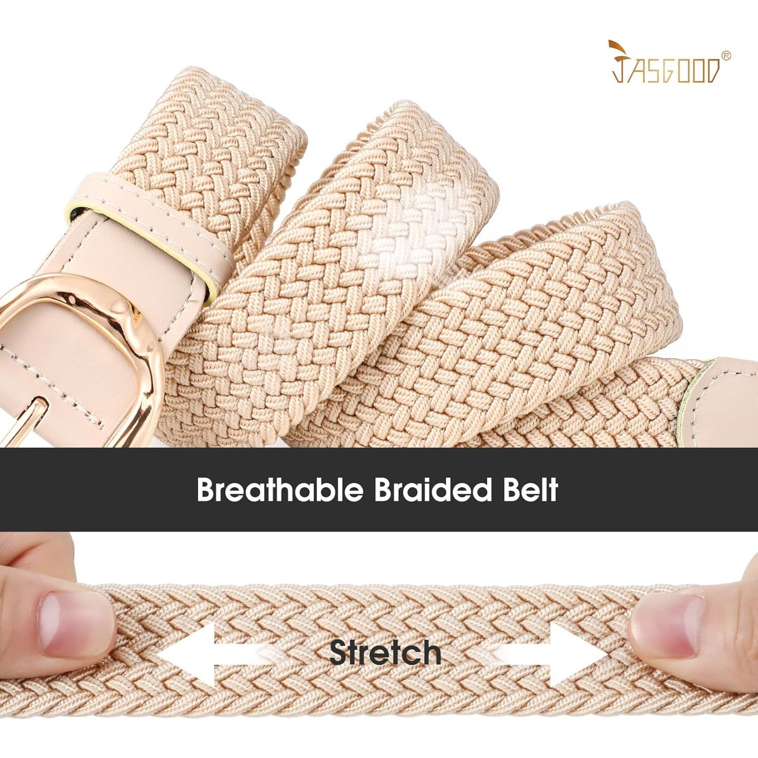Cinturón Elástico Trenzado JASGOOD para Mujeres - Casual y Deportivo