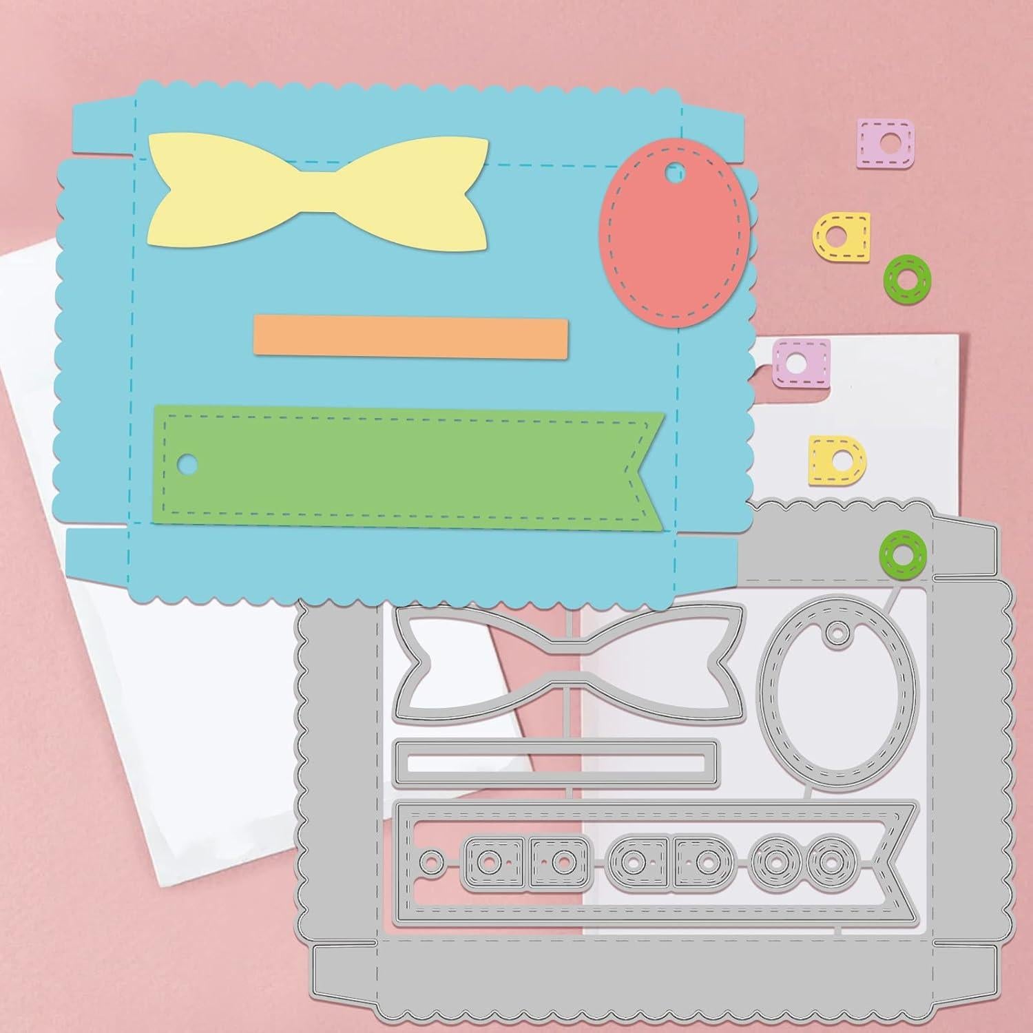 Troqueles de Corte GLOBLELAND Caja de Caramelo 3D - 4 Piezas