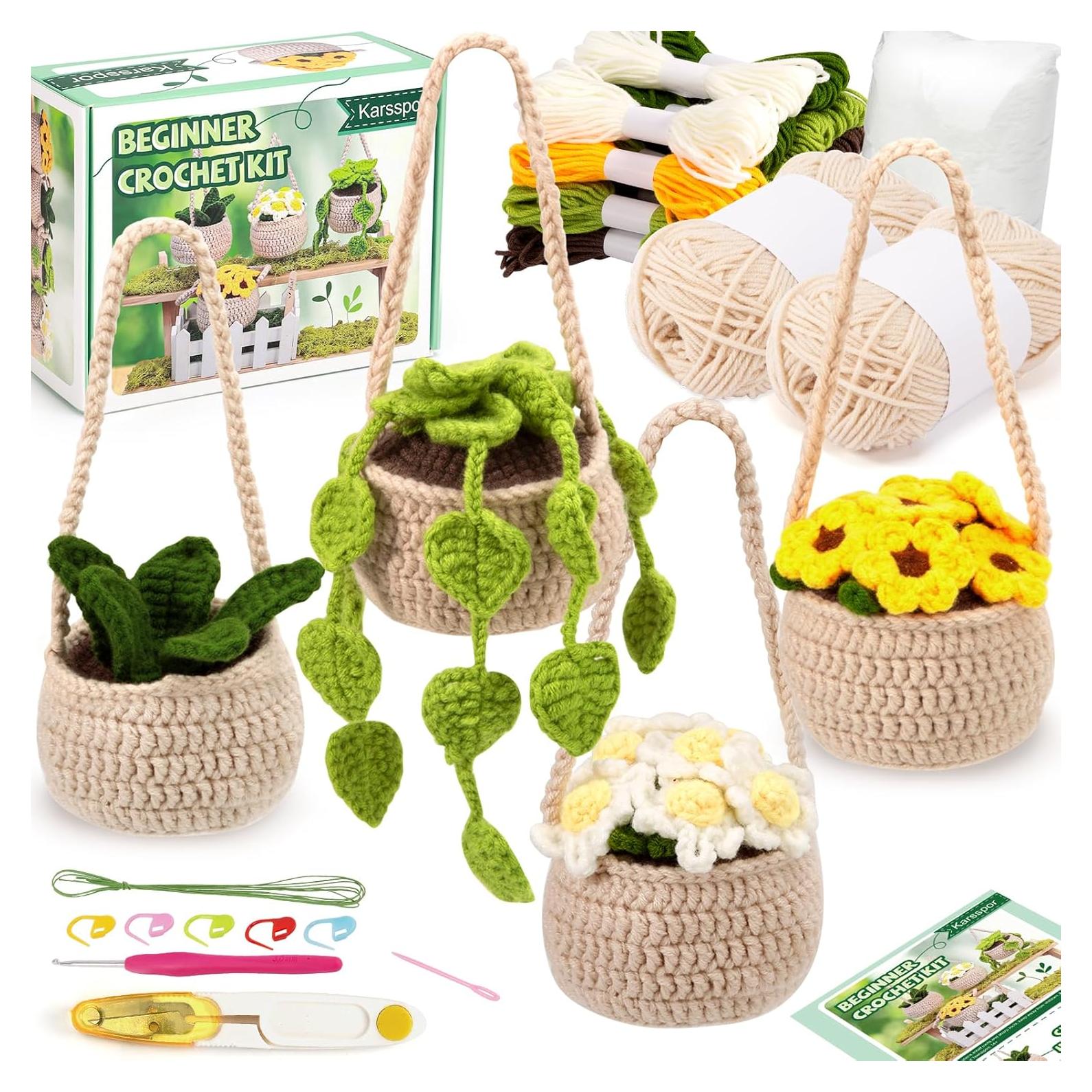 Kit de Crochet Karsspor para Principiantes - 4 Plantas Colgantes