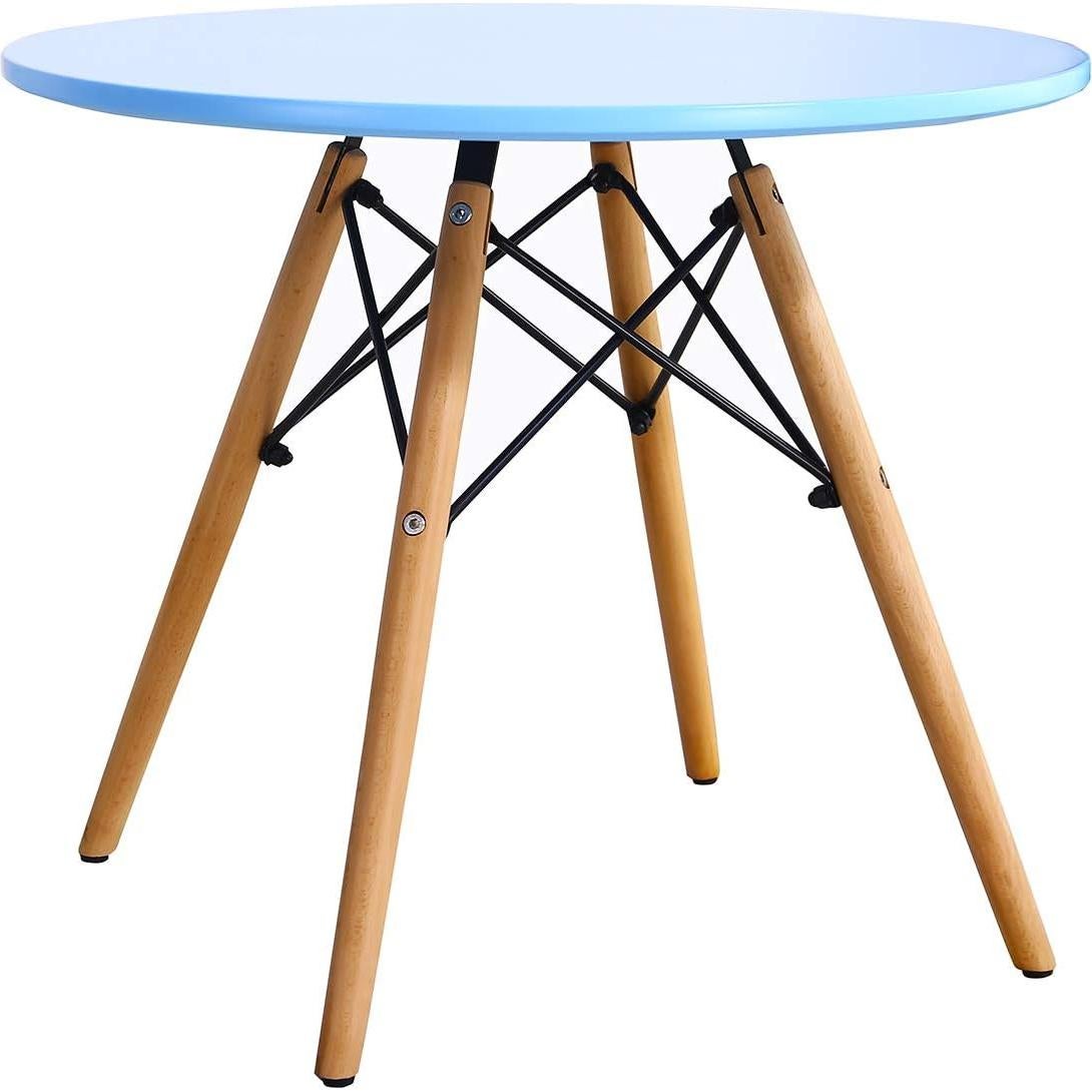 Costzon Kids Table and Chair Set, 5 PCS Mid-Century Modern Style Kids Desk Set w/Wood Legs, Iron Frame for Dining Drawing Playing & Strong Bearing Capacity, Toddler Table and Chairs (Colorful)