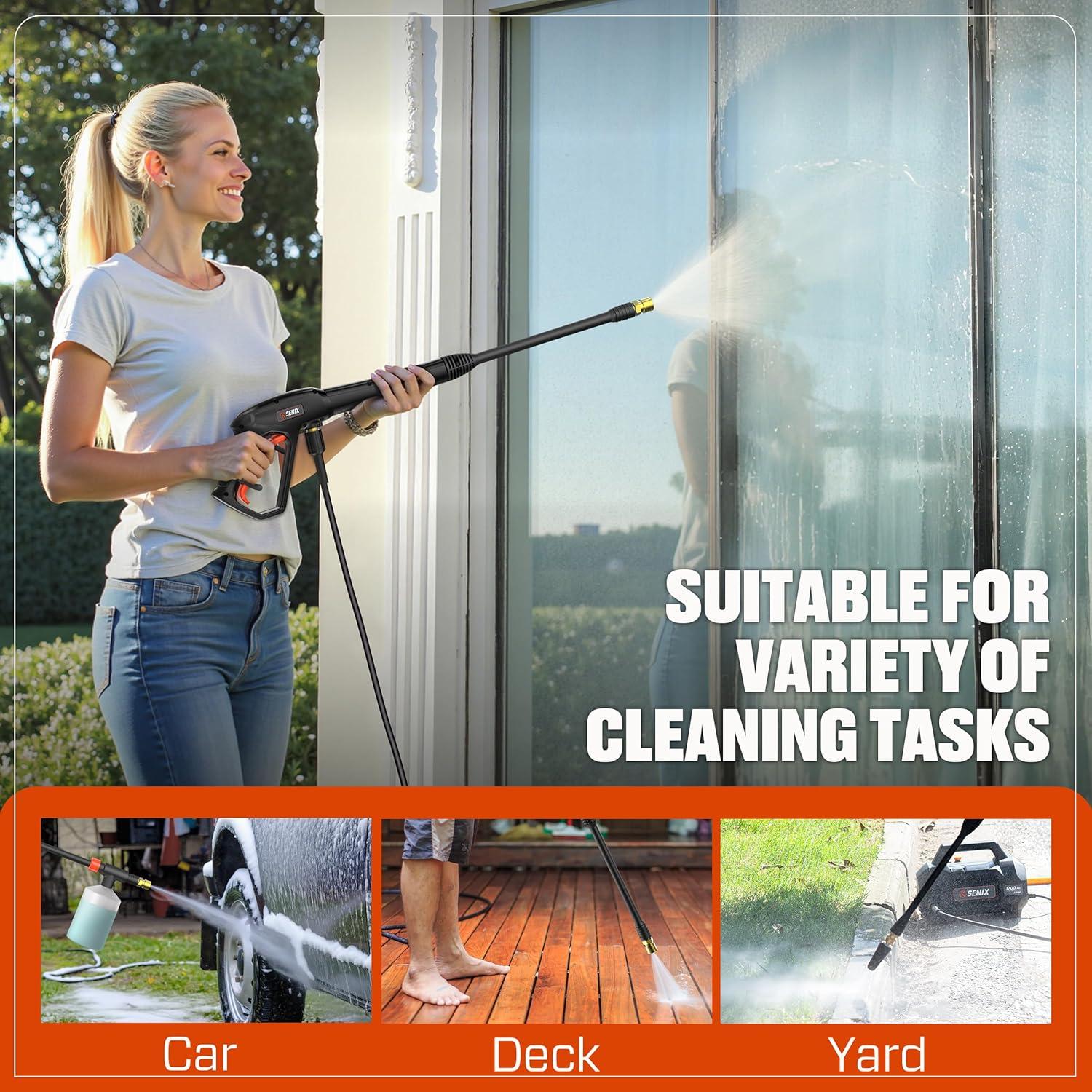 Lavadora a Presión Eléctrica SENIX 1700 PSI 1.2 GPM Compacta